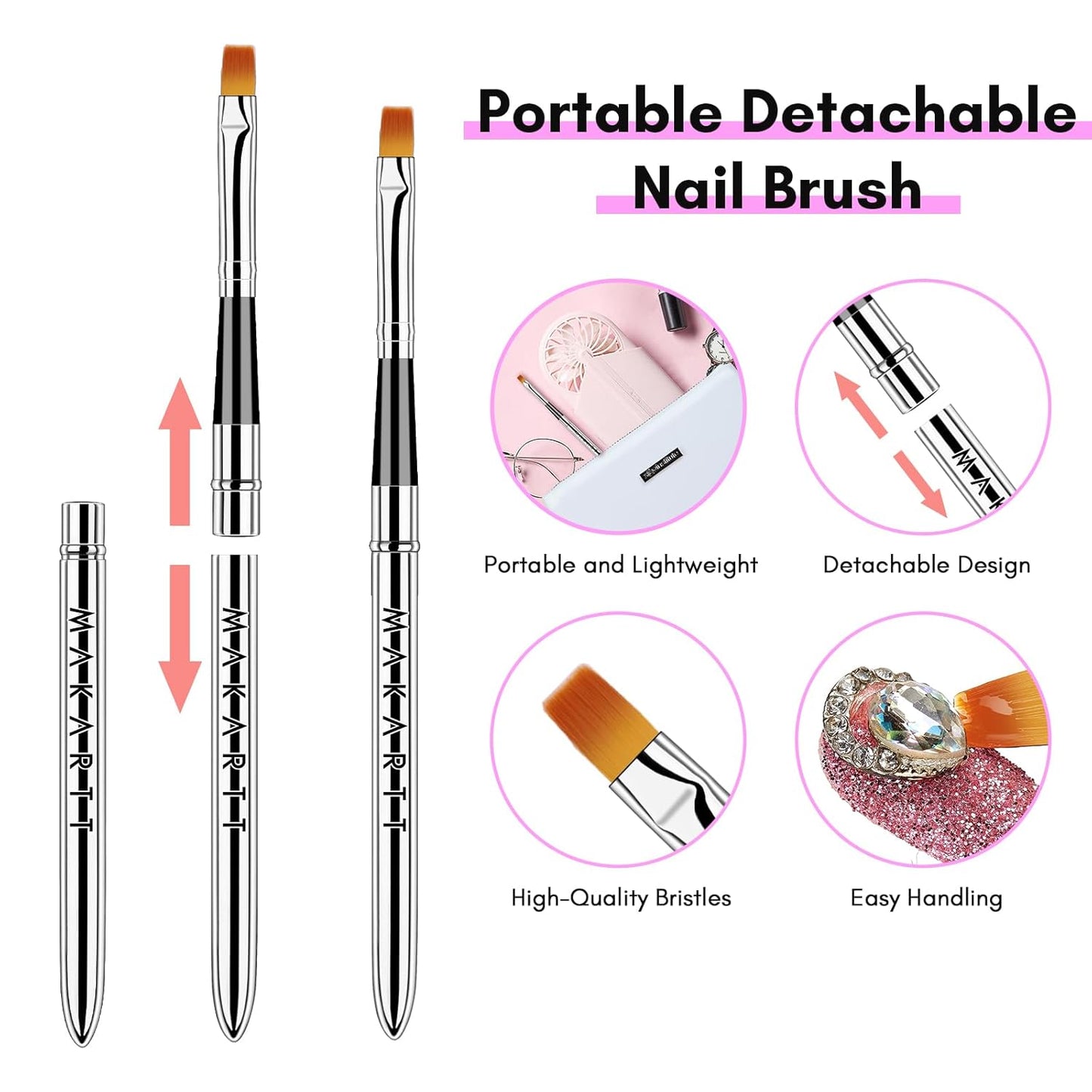 Nail Rhinestone Glue Gel - Super Strong Adhesive for Nail Art | 15ml Clear Gel with Brush Pen