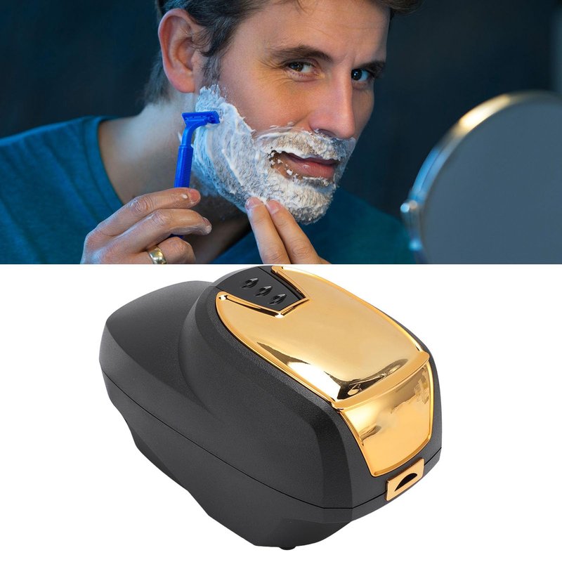 Professional Hot Lather Machine for Shaving Large Capacity Electric Foaming Machine Shaving Foam Machine for Home Salon Barber Shop, Black Gold (US Plug 110V)
