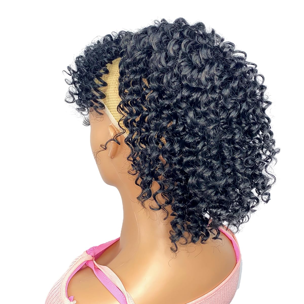 Curly Ponytail with Bangs - 12-Inch Short Kinky Curl Hair Piece | Afro Puff Clip-In for Black Women