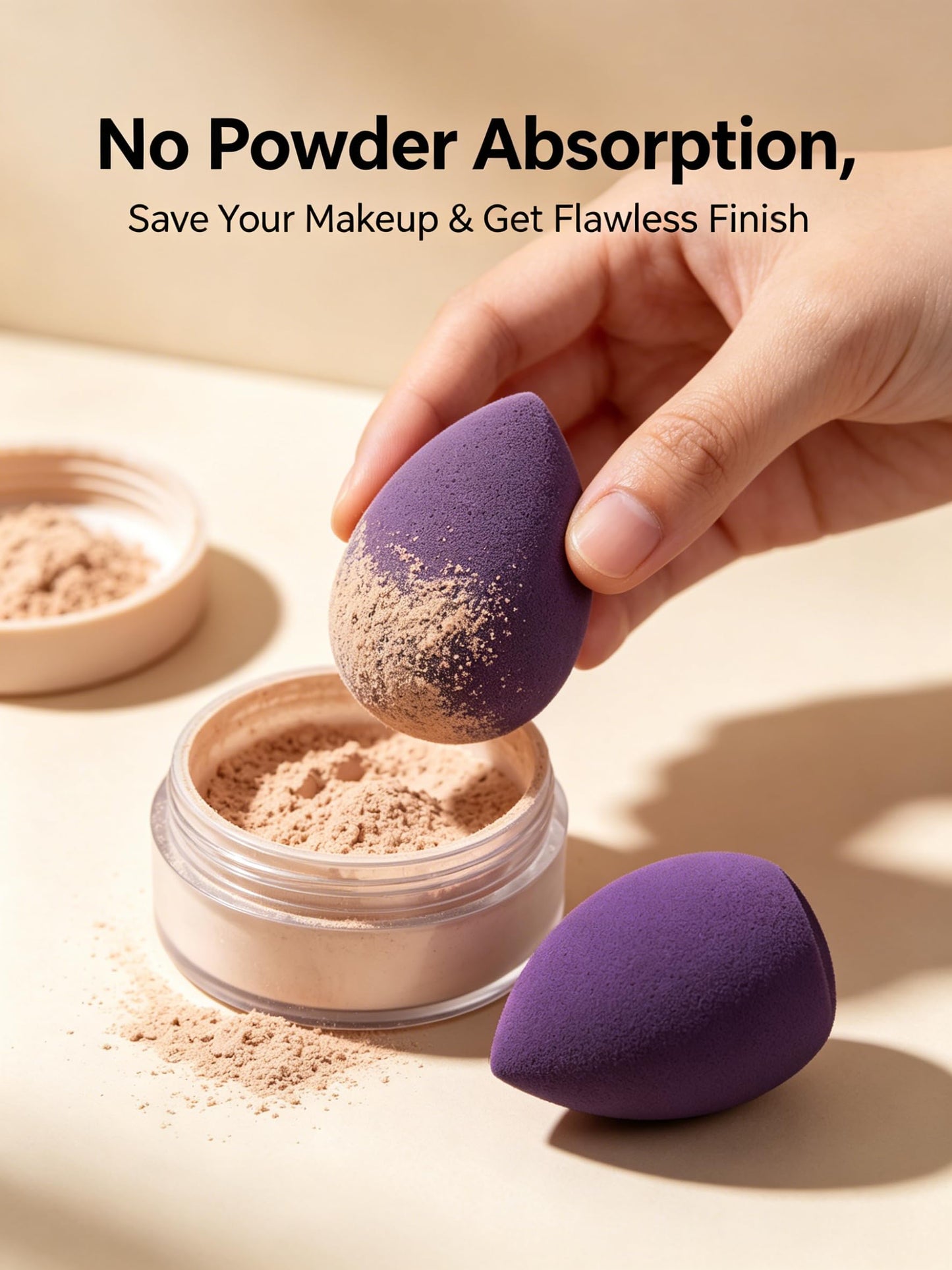 4-Pack Makeup Sponges, Latex Free Vegan & Cruelty-Free Beauty Blenders for Liquid Foundation & Cream – Dense Texture for Flawless Application