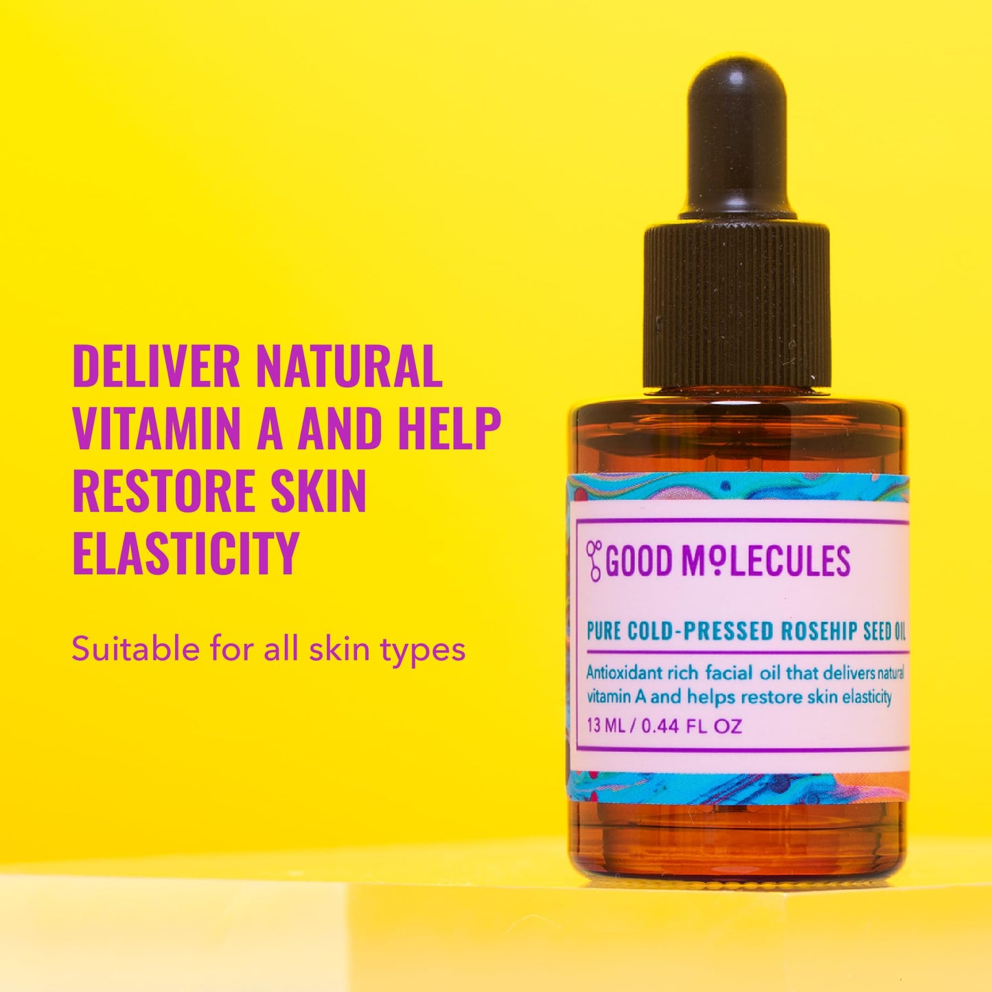 Good Molecules Pure Cold-Pressed Rosehip Seed Oil, Facial Oil, 13 ml