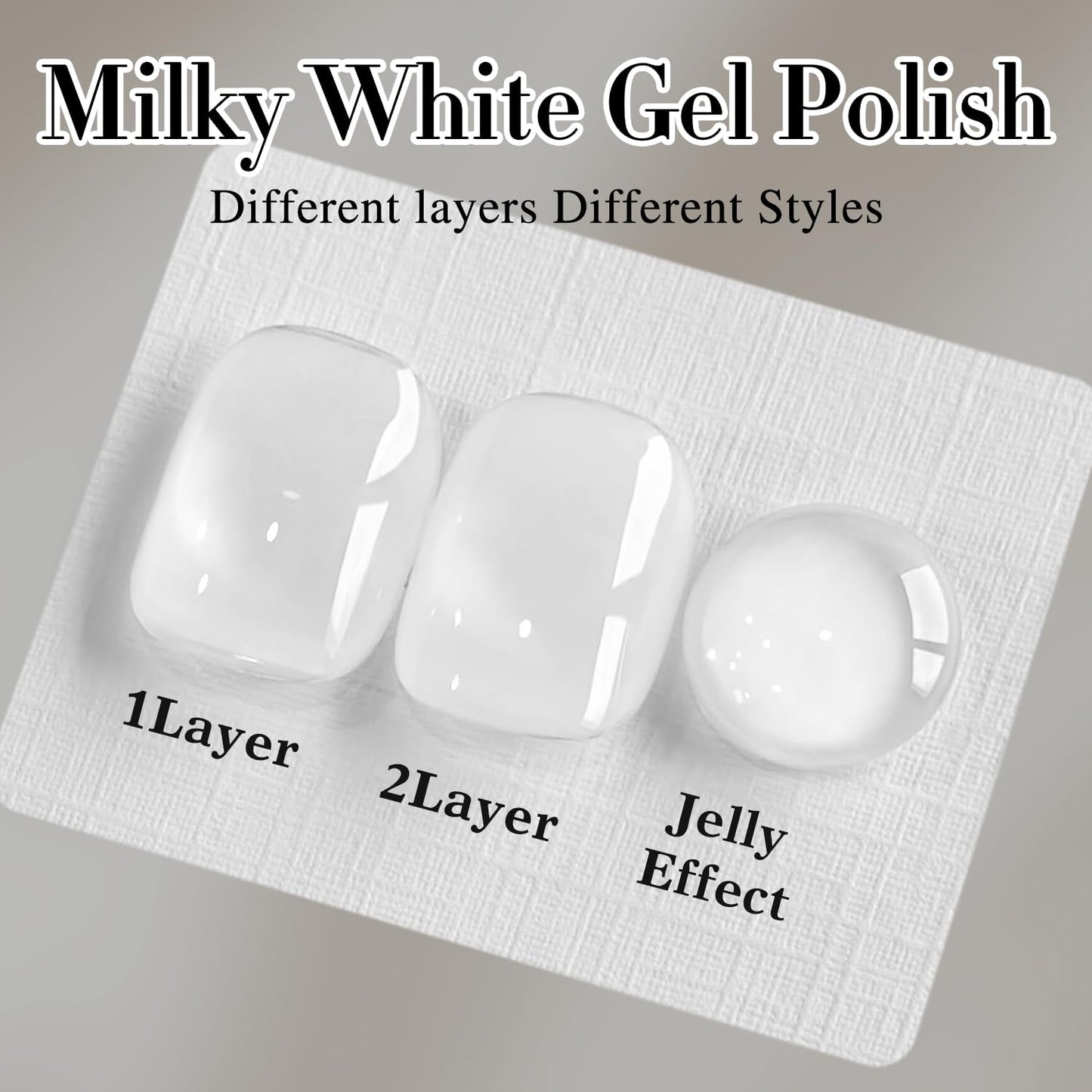 Double Rhythm 15ML Gel Nail Polish Pure Sheer Same Color Same Bottle Gel Polish Art Manicure Salon DIY at Home for Women (Milky White-A1075)