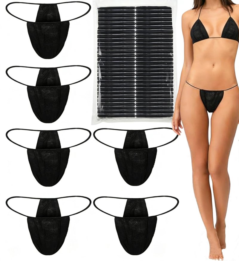 Aimery 50 Pcs Disposable Thong Panties Women's Spa T Thong Soft Breathable Disposable Tanning Underwear