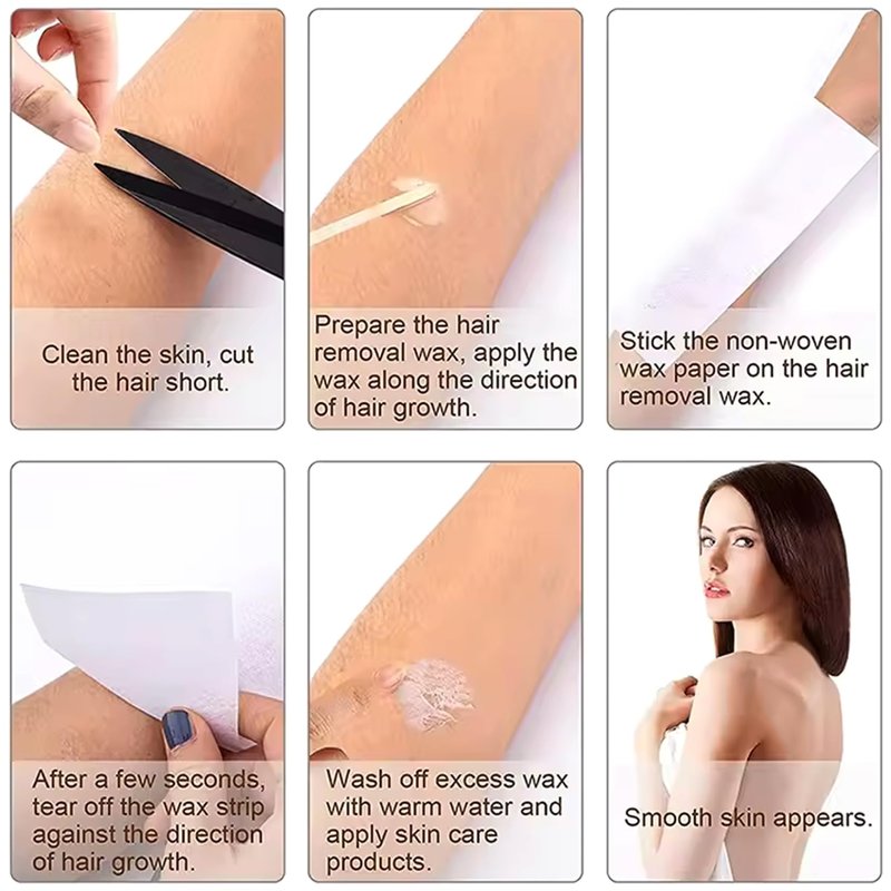 Wax Strips for Legs, 200 Sheets Wax Strips for Hair Removal 8x3 Inch Thickened Cotton Fiber Hair Removal for Legs, Armpits, Arms