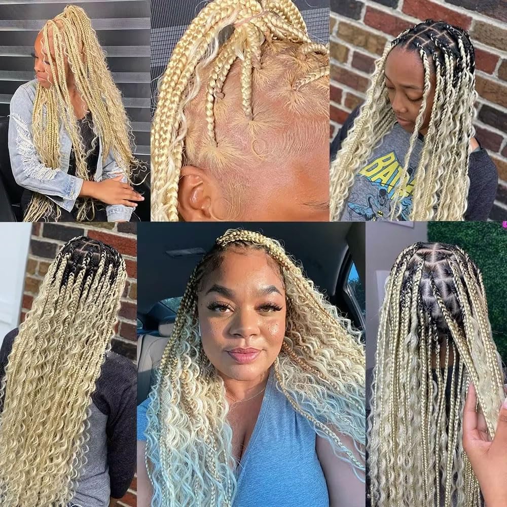 Boho Hair for Braiding Deep Wave Human Braiding Hair for Boho Braids Wet and Wavy Bohemian Hair for Braiding 2 Bundles 150g 20 inch 613