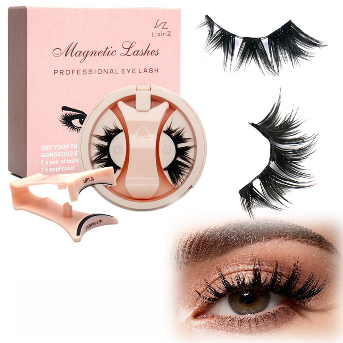 Magnetic Eyelashes Kit - Natural Look, Reusable & Portable | Easy to Apply Wispy Fluffy Lashes