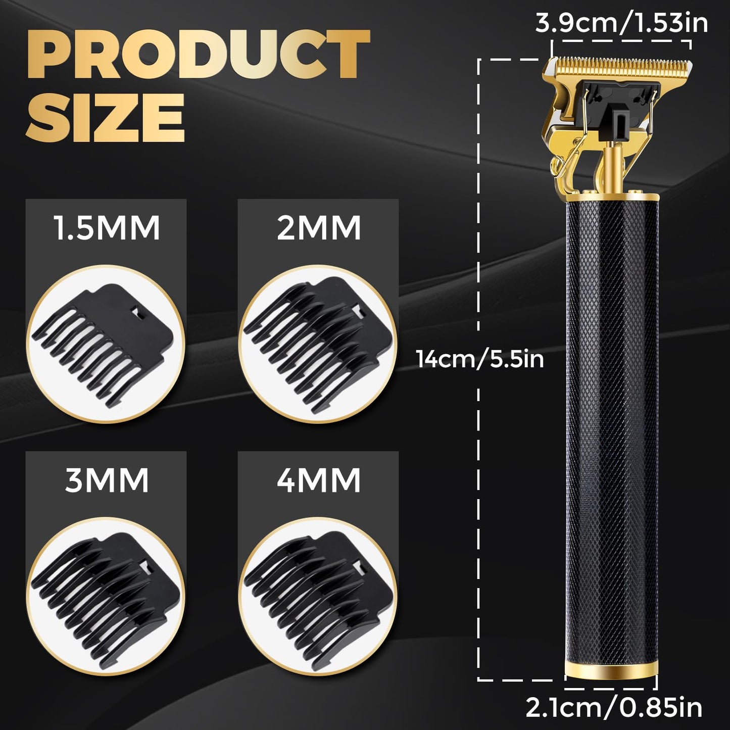 candyfouse Professional Beard Trimmer for Men, Hair Clippers with 4 Limit Combs, Cordless Rechargeable with LCD Display, Approaching Zero Gapped Cutting Grooming Kit