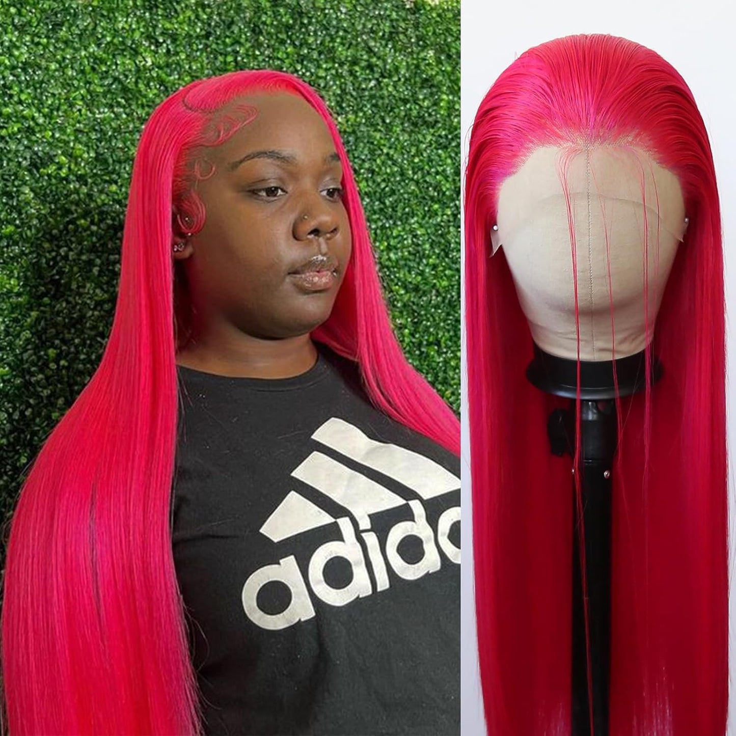99J Burgundy Lace Front Wig - Long Straight Synthetic Hair, Pre-Plucked Natural Hairline for Black Women | Heat Resistant Fiber, Daily Wear
