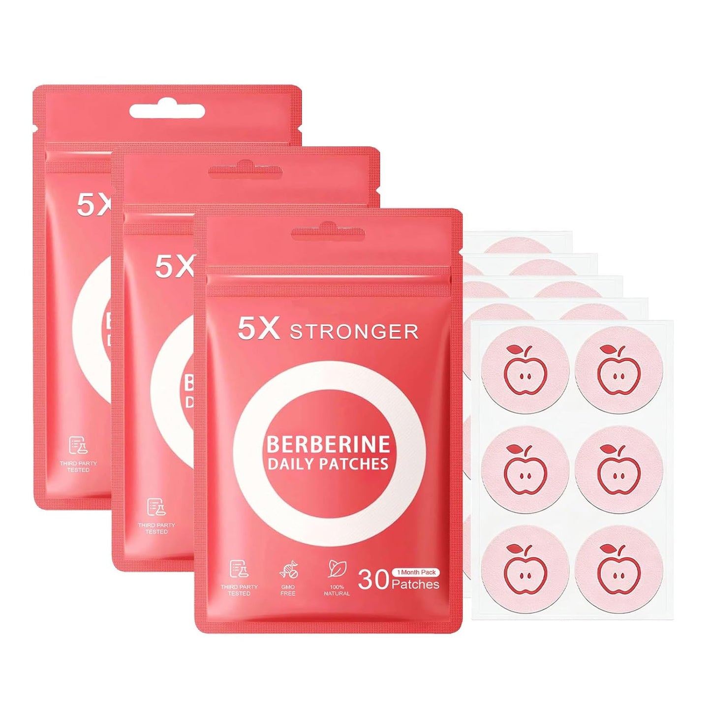 Berberine Patches - Advanced Natural Formula for Men & Women | Long-Lasting Adhesive Support, 90 Count
