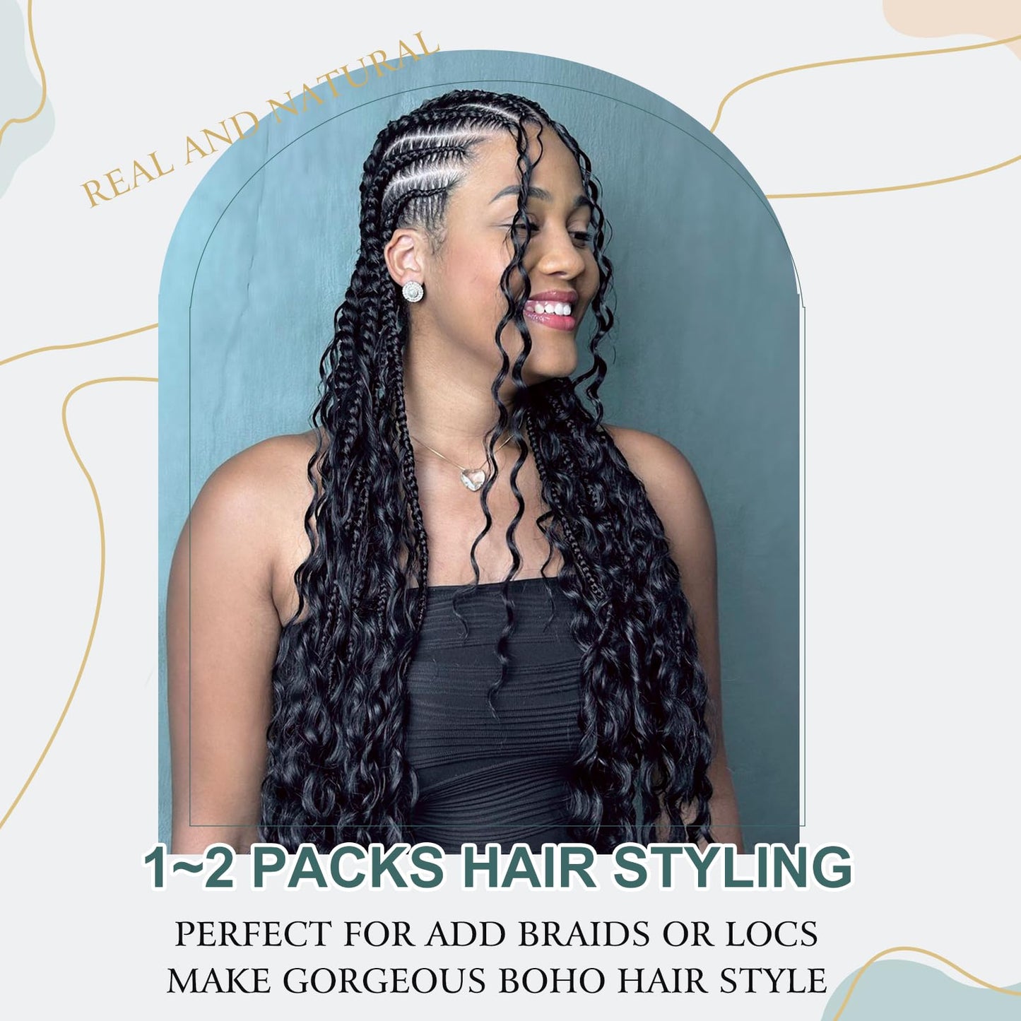Human Crochet Hair for Black Women Knotless Human hair Crochet Bundles 120g Feather Crochet Human Hair Gogo Curly Invisiable Hair Extensions for Women Girl 2 Bundle 100 Strands 14 Inch Natural Black