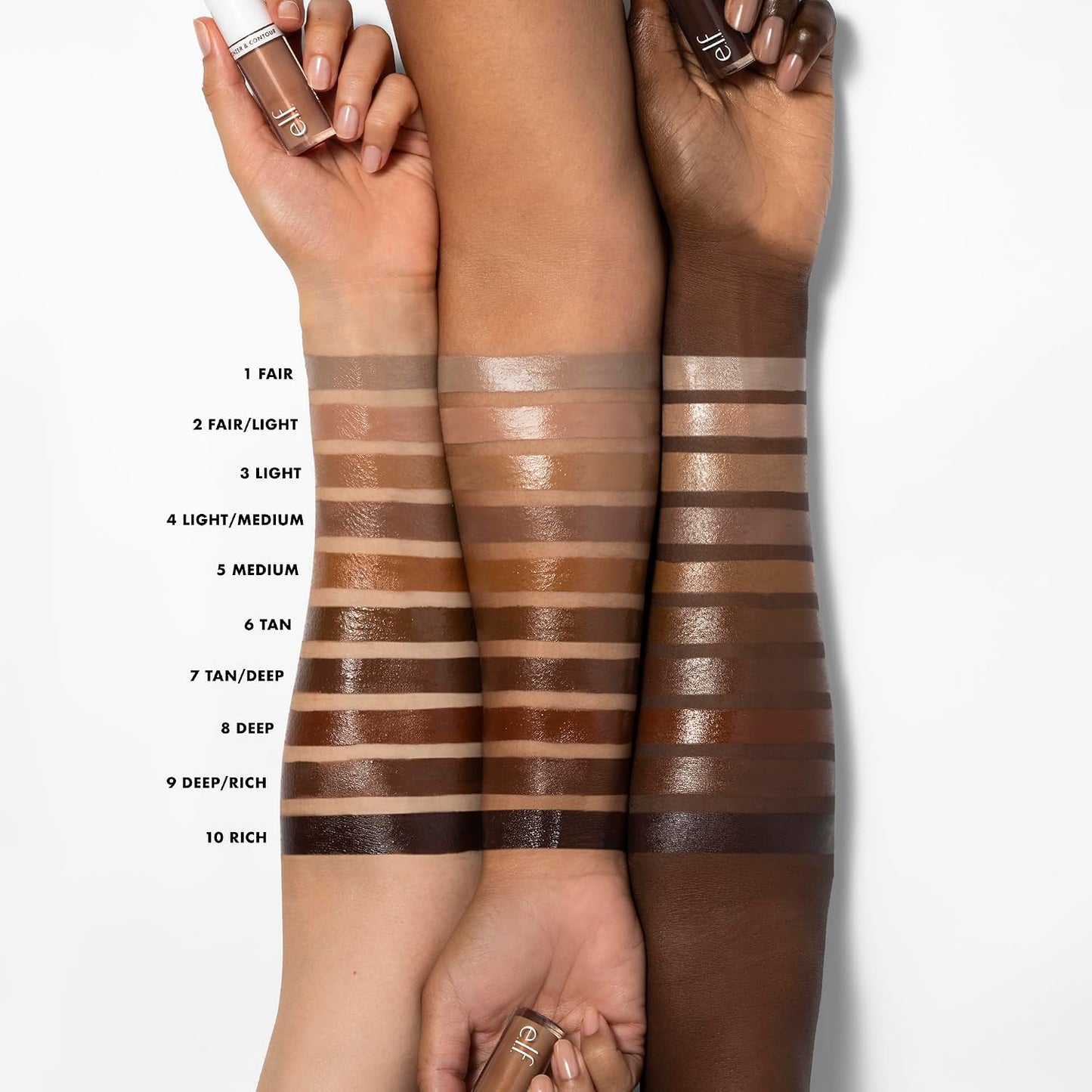 e.l.f. Camo Liquid Bronzer - Silky Pigmented Contour for Sun-Kissed Glow | 9 Deep/Rich Shades
