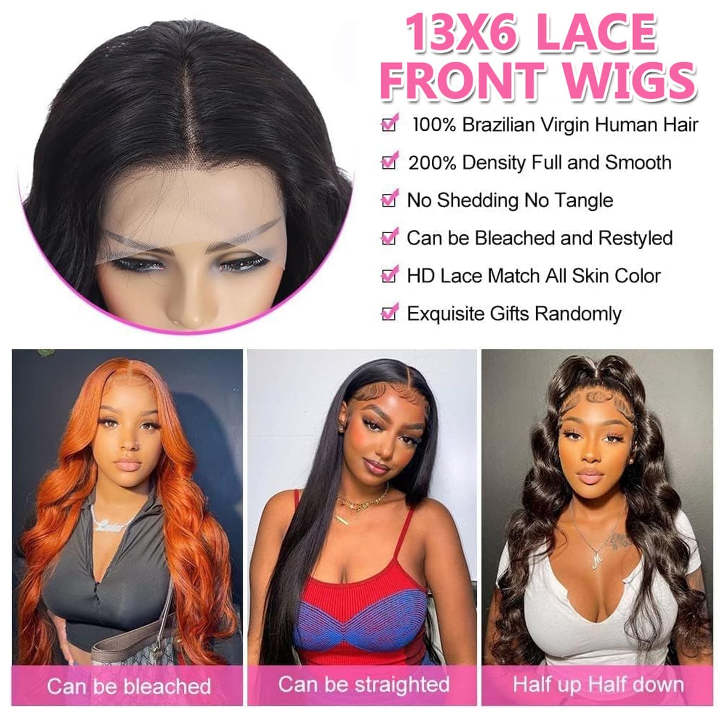 Oxcart 30Inch 13X6 Lace Front Wigs Human Hair Body Wave 200% Density HD Transparent Lace Frontal Wigs Body Wave Glueless Wigs Human Hair Pre Plucked for Women