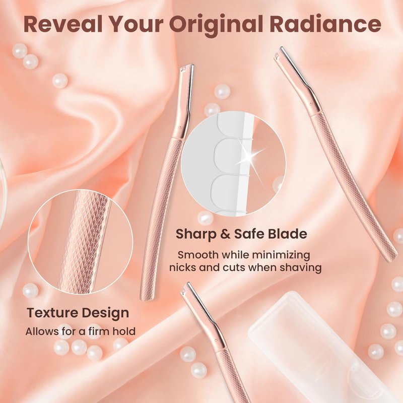 AIBRIT PRO Dermaplaning Tool for Face, Dermaplane Razor for Peach Fuzz with Metal Grip, Professional Eyebrow Razor for Women, Facial Razor for Women Silver (12 Replaceable Blades)