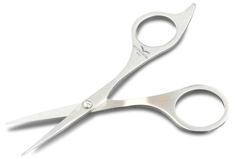 Seki Edge Stainless Steel Mustache & Beard Scissors (SS-902) - Professional Men’s Grooming Scissors for Trimming Facial Hair - For Barbers or Home Use - Made in Japan
