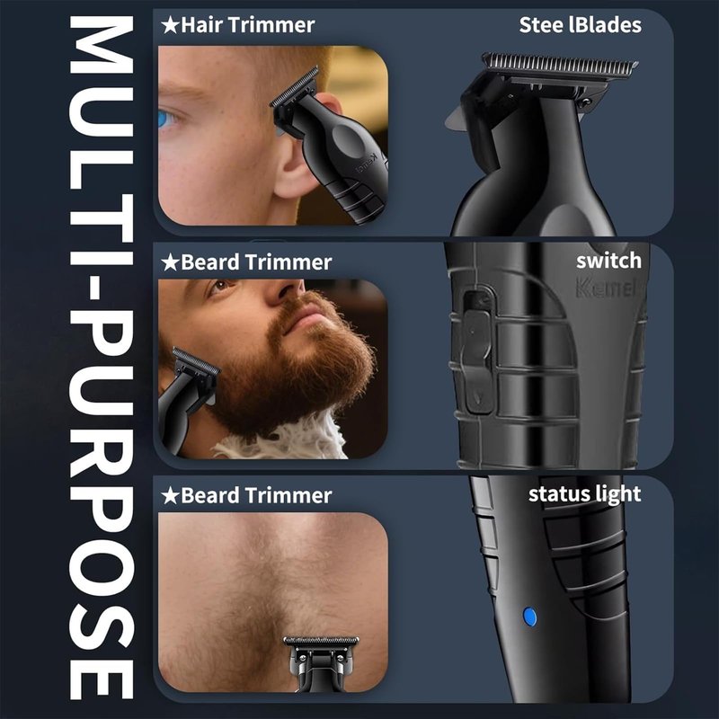 KEMEI Hair Clipper 2299 Professional Hair Clippers for Men Professional - Cordless&Corded Barber Clippers for Hair Cutting & Grooming Rechargeable Beard Trimmer