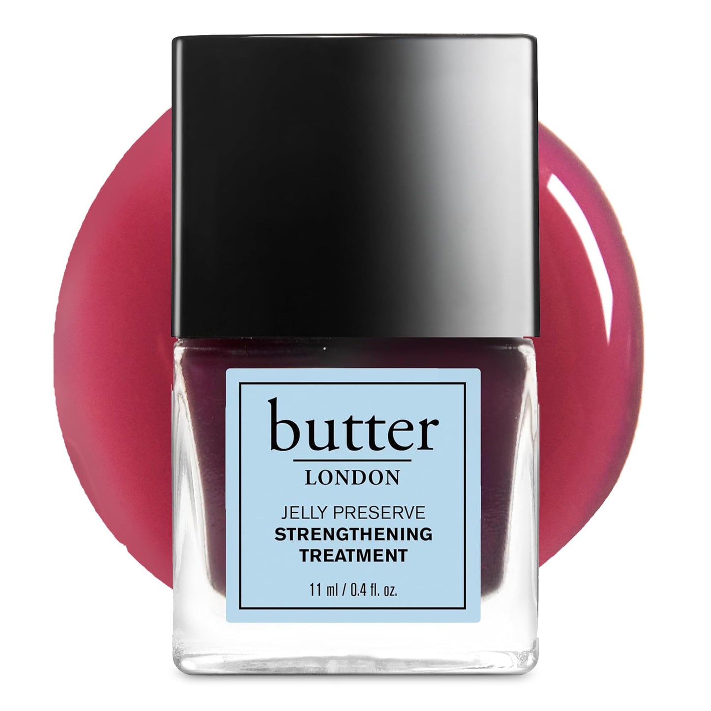 butter LONDON Nail Strengthener for Damaged Nails, Jelly Preserve (Victoria Plum) - Purple Translucent Finish Nail Polish Strengthens, Nourishes & Rejuvenates Nail Beds & Roots - Nail Care Products