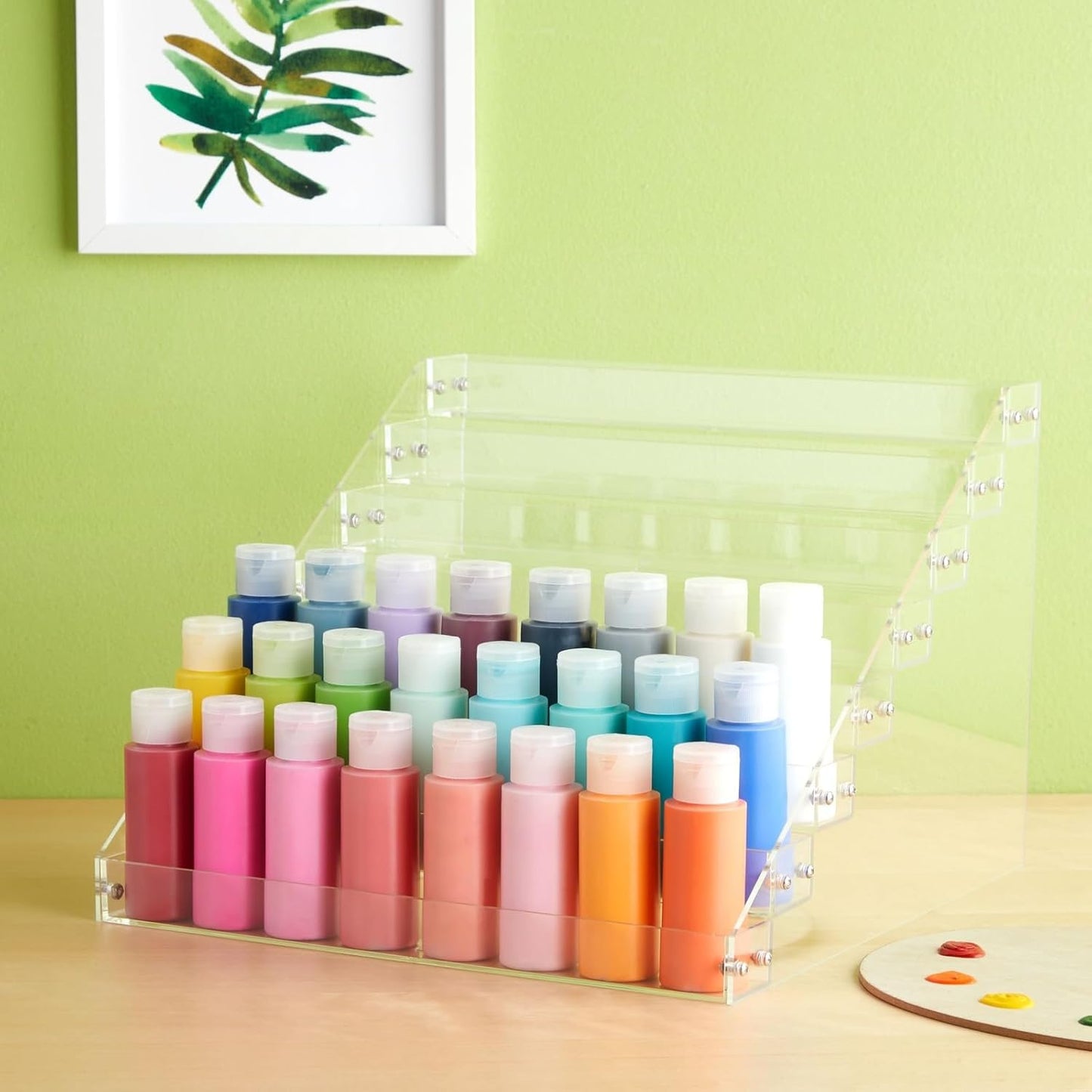 Acrylic Nail Polish Rack - 8-Tier 96-Bottle Organizer for Essential Oils & Paint Storage | 12.75 x 12.5 x 9.25 in