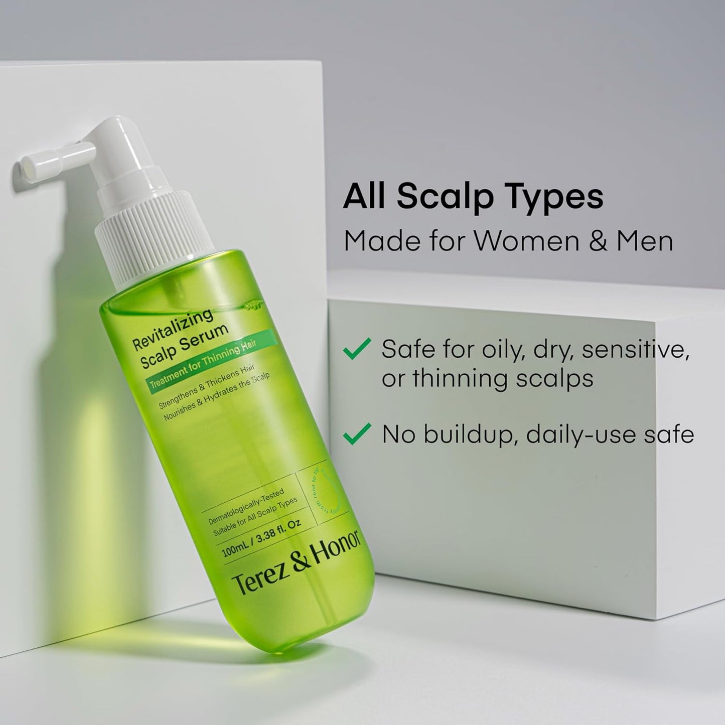 Scalp Serum for Hair Growth - Korean Vegan Treatment for Thinning Hair & Itchy Scalp | Non-Greasy, Lightweight Formula (100 mL)
