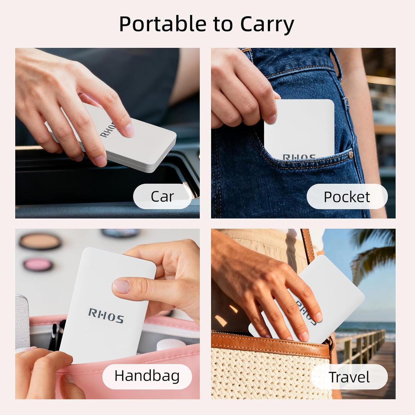 Folding Mirror with Comb - Compact & Portable Travel Accessory for Women & Girls | White