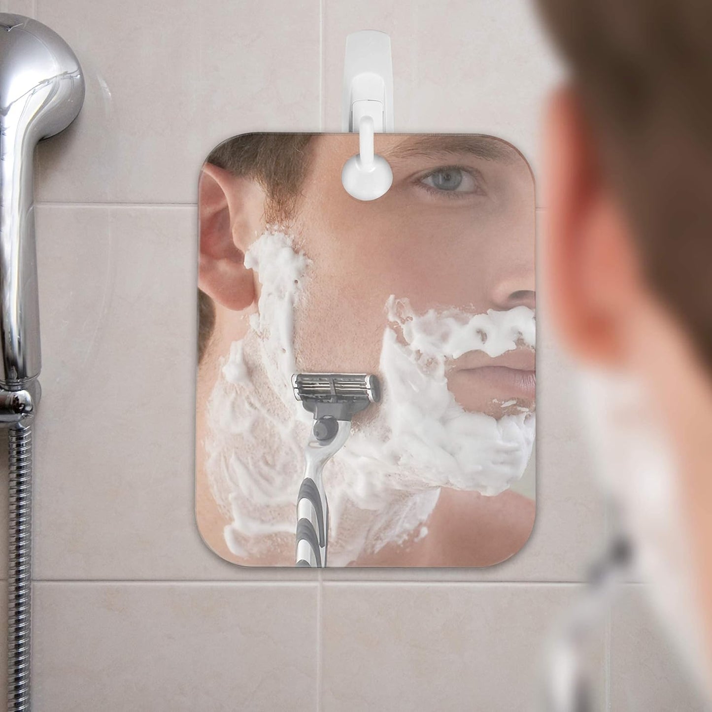 Deluxe Anti-Fog Shaving Mirror - Fogless Bathroom Shower Mirror with Handheld Option | Includes Removable Adhesive Hook