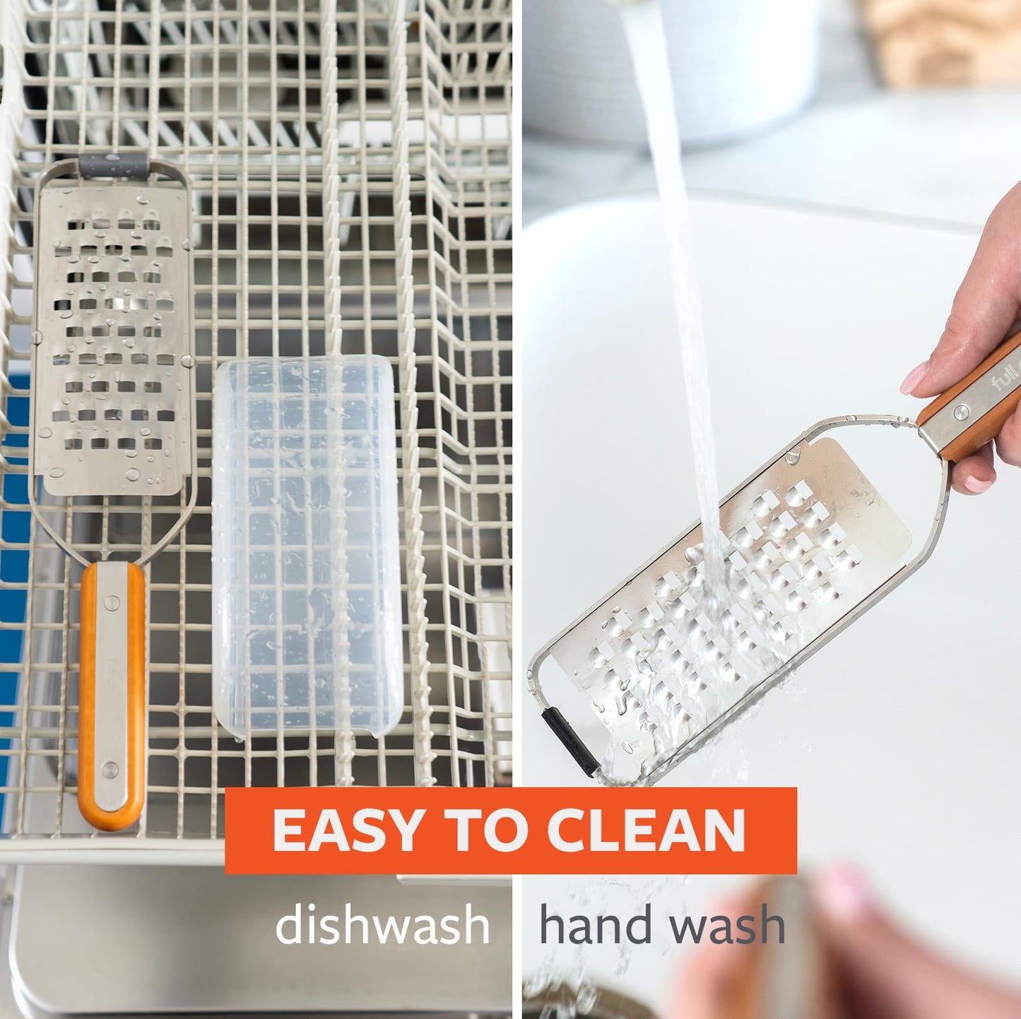 Full Circle Stainless Steel Catch-All Precision Fine Grater and Zester with Innovative Food Catcher, High Performance Zesting – Perfect for Parmesan, Garlic, Lemon, Fruit, Chocolate and Ginger, Dishwasher Safe