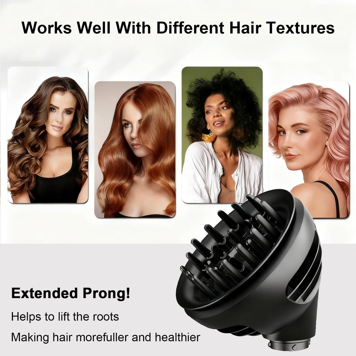 Wave Curl Diffuser Attachment for Dyson Airwrap - Extra-Large Design for Thick/Curly Hair | Heat-Safe Dome & Diffuse Modes