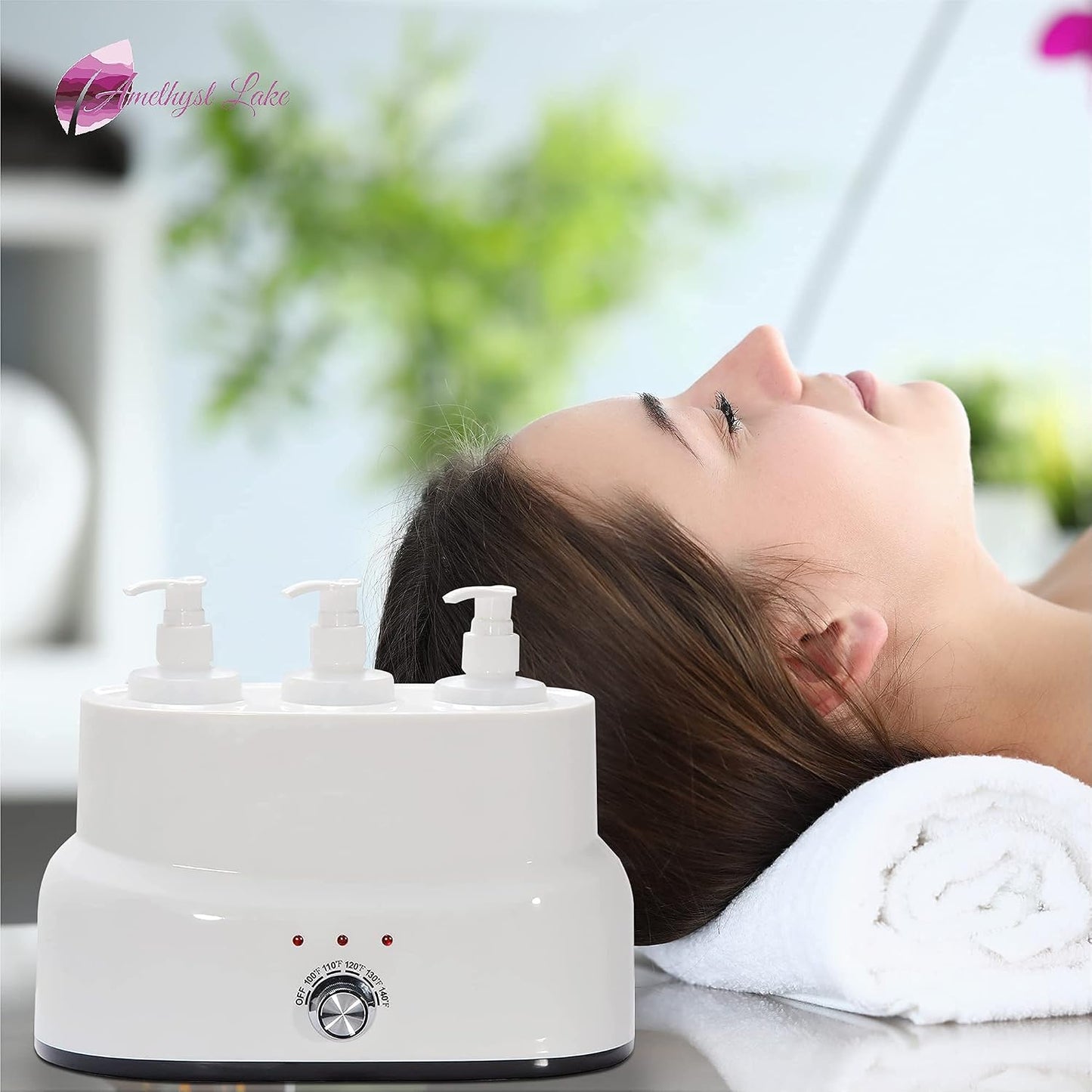 Amethyst Lake Oil Warmer Dispenser - Electric Plug-In Aroma Diffuser | 3-Bottle Capacity for Home & Spa Use