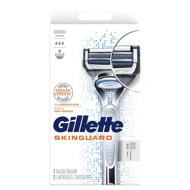Gillette SkinGuard Men's Razor Handle + 2 Blade Refills