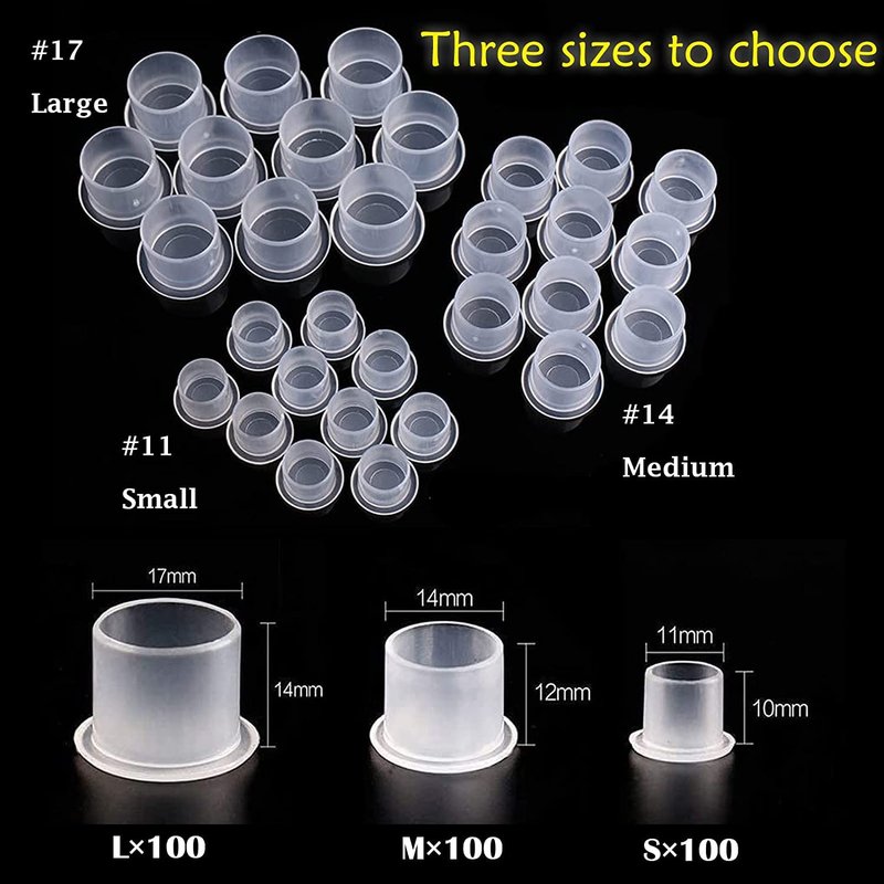 Tattoo Ink Caps Small - Yuelong 1000Pcs Plastic Pigment Caps Disposable Tattoo Cups With Base Sizes 11mm for Permanent Makeup Container Cap Tattoo Accessory Tattoo Ink