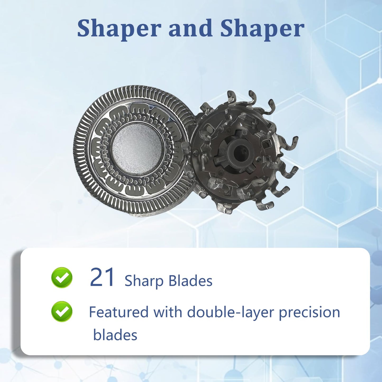 SH90 Replacement Heads for Philips Norelco Shaver S9000 Serie and S8000 Series, Upgrade Double-Layer Precision Blades,6 pcs