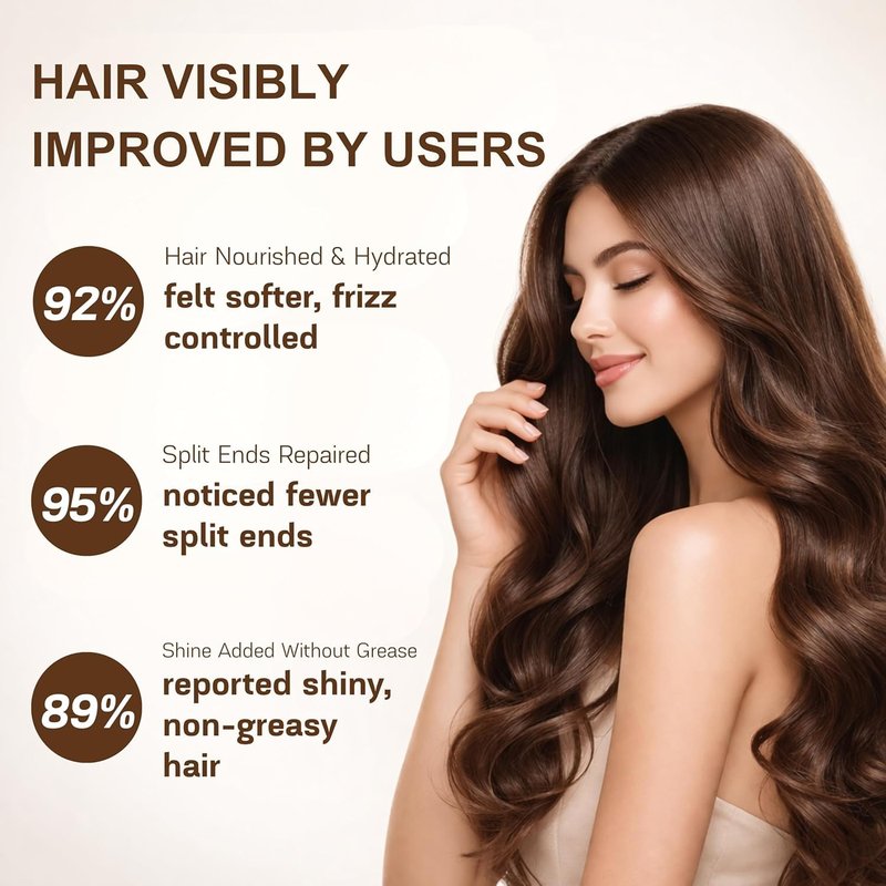Moroccan Argan Oil Hair Treatment - Frizz Control & Heat Protection | Nourishing Oil for Curly, Dry, Damaged Hair (3.4 Fl Oz)
