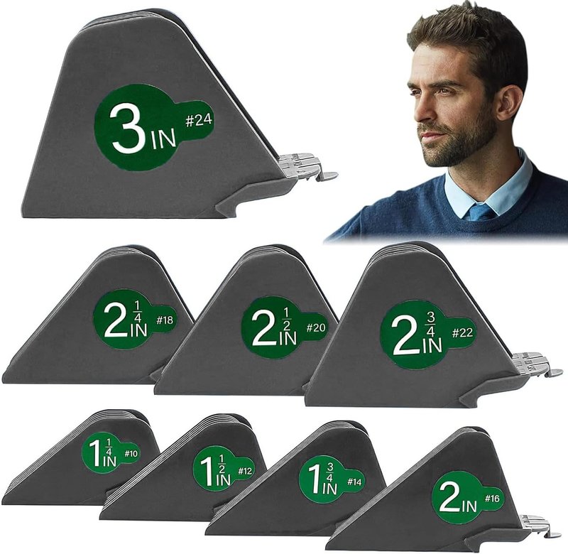 3 Inch Hair Clipper Guards - Premium Guide Combs for Wahl Clippers | 8 Cutting Lengths (1.25-3 Inch, Dark Gray)