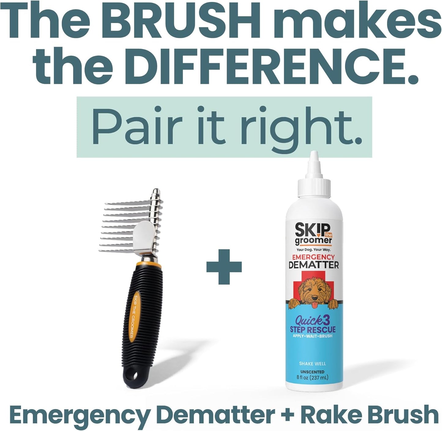 Emergency Dematter Cream & Rake Brush Bundle | At-Home Mat Relief for Goldendoodles, Poodles & Doodles