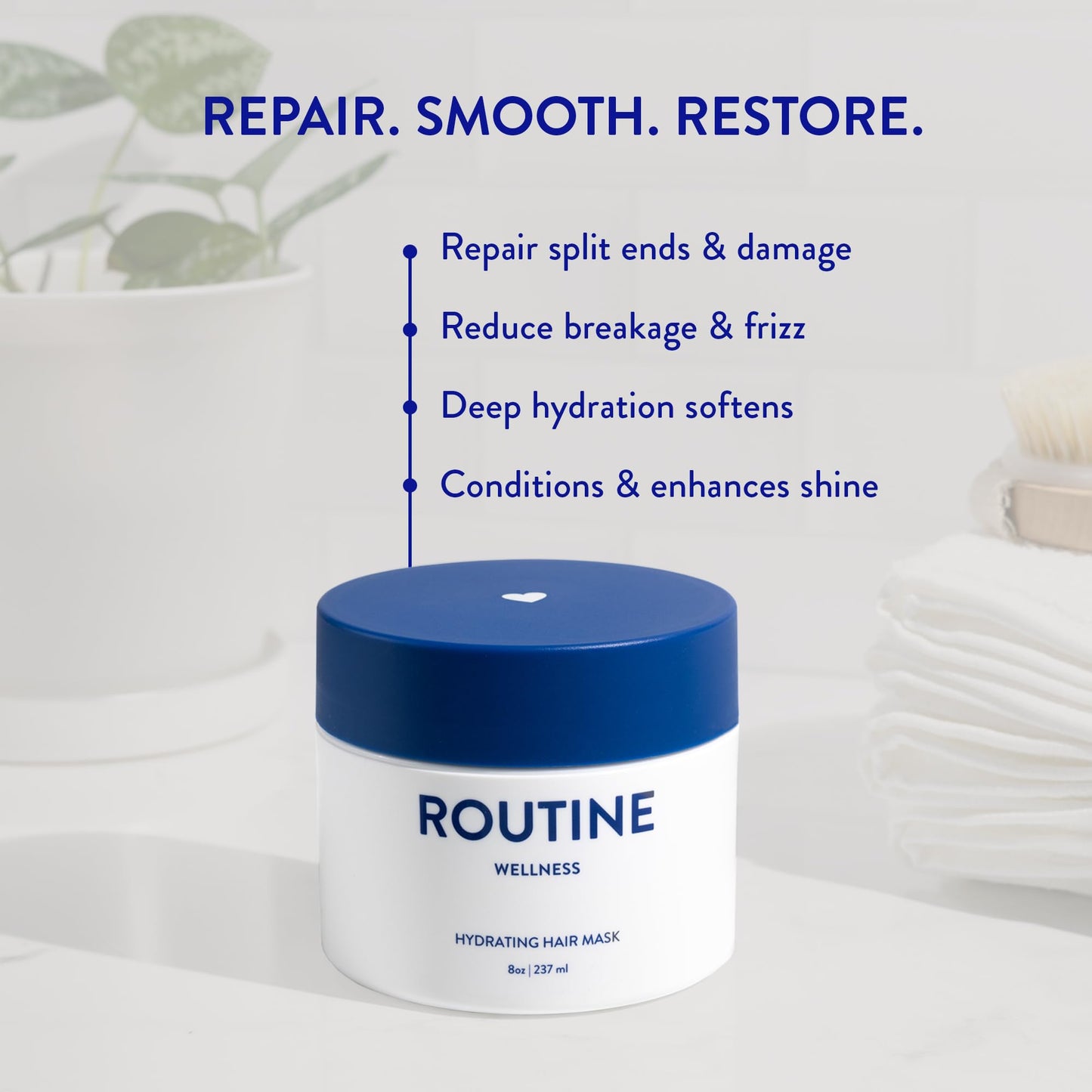 Routine Wellness Hydrating & Conditioning Hair Mask, 8oz, Coconut & Vanilla