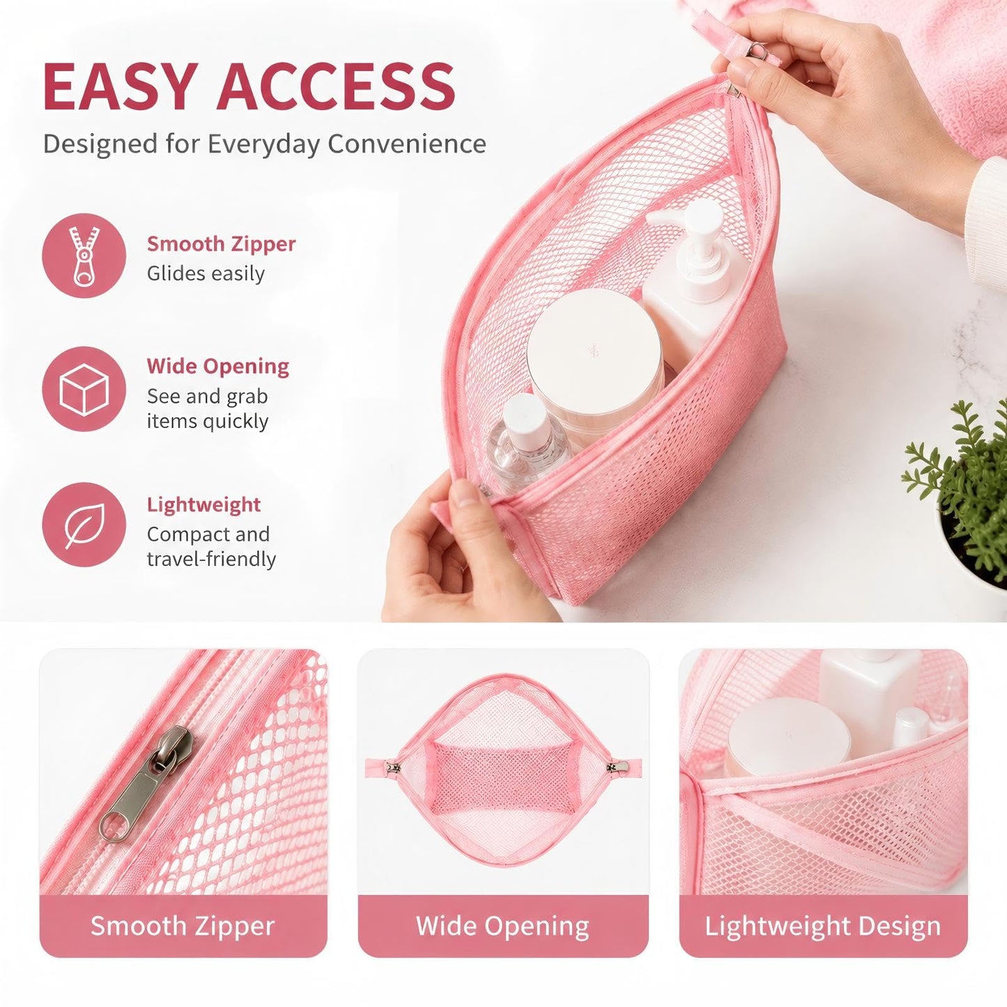 2Pcs Standing Toiletry Bag, Upright Waterproof Travel Toiletry Bag, Translucent Portable Foldable Makeup Cosmetic Bag, Leakproof Travel Organizer Pouch for Bathroom, Gym, Business Trip,Family Travel