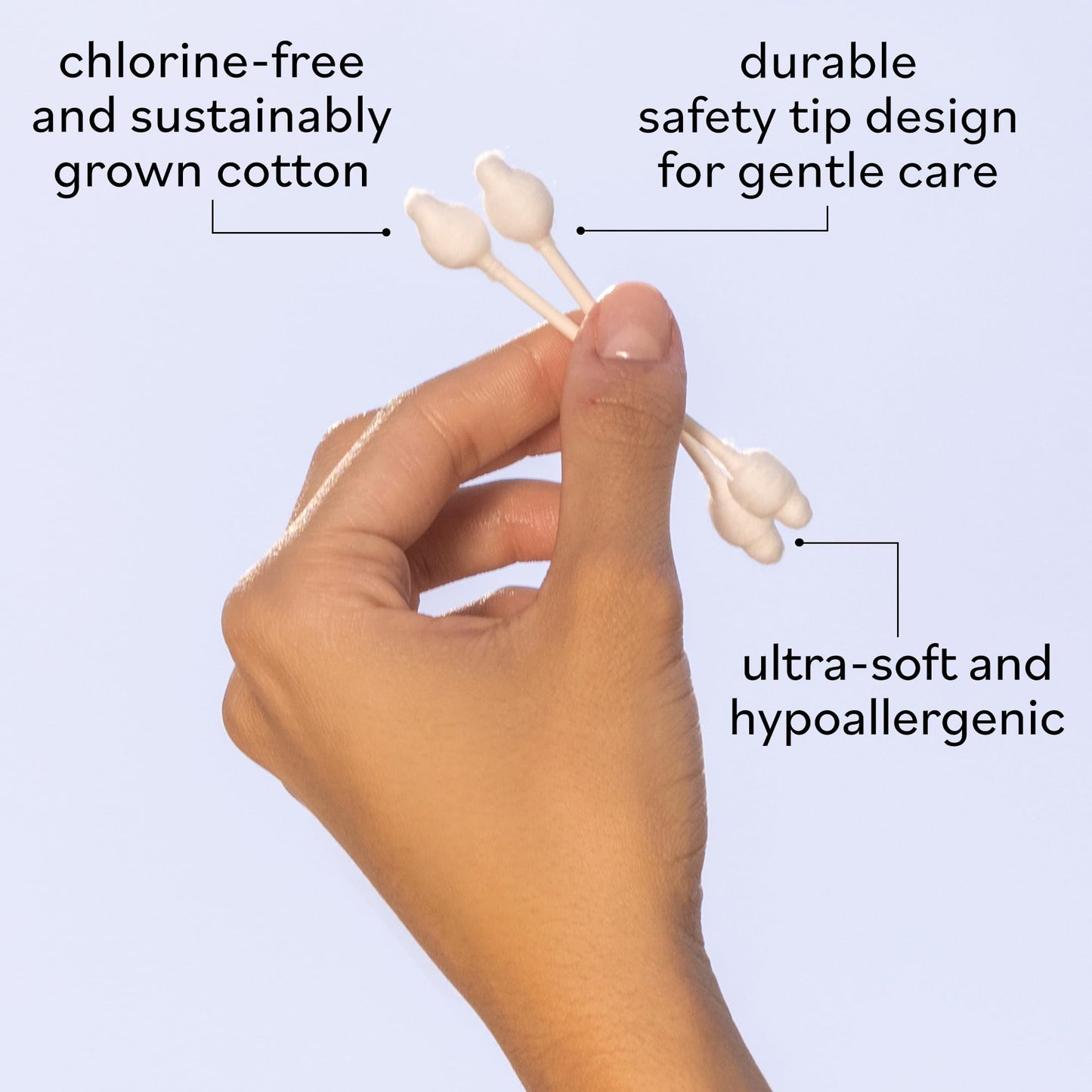Sky Organics - Organic Baby Cotton Swabs, 60 ct. - Ultra Soft Baby Safe Tips - Strong & Durable - Hypoallergenic - Chlorine Free - Natural, Vegan & Cruelty Free - Skin Care & Baby Care