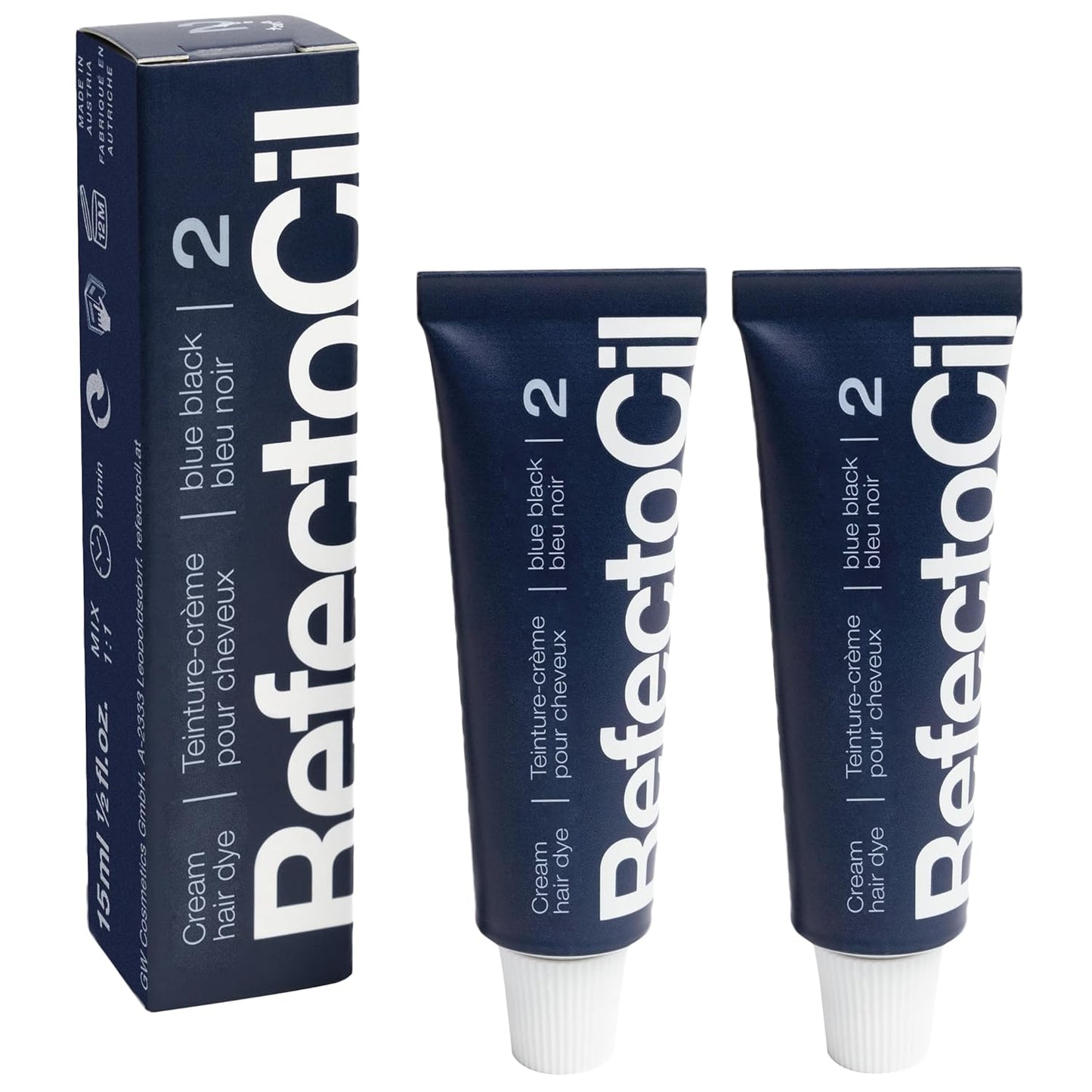 RefectoCil Cream Hair Dye 2-Pack | Professional Long-Lasting Hair Tint in Rich Shades
