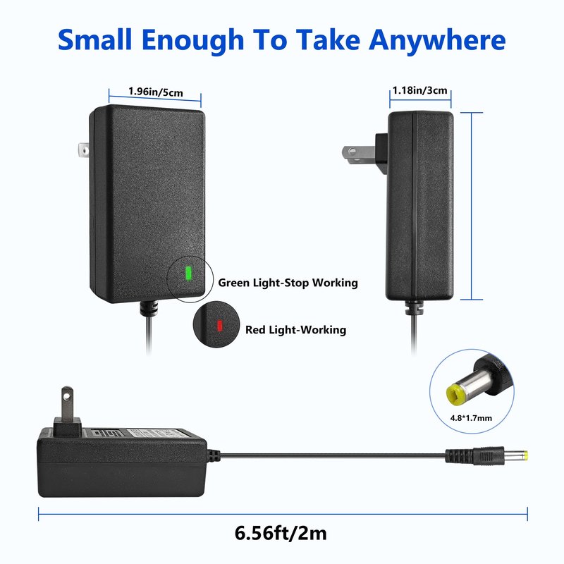 GnoTis 15V Charger for Theragun Mini, Theragun Prime, Fusion Massage Gun Therabody Percussion Massager Travel Adapter, Power Cord Small Massager Charging Cable Professional Massage Gun Accessory