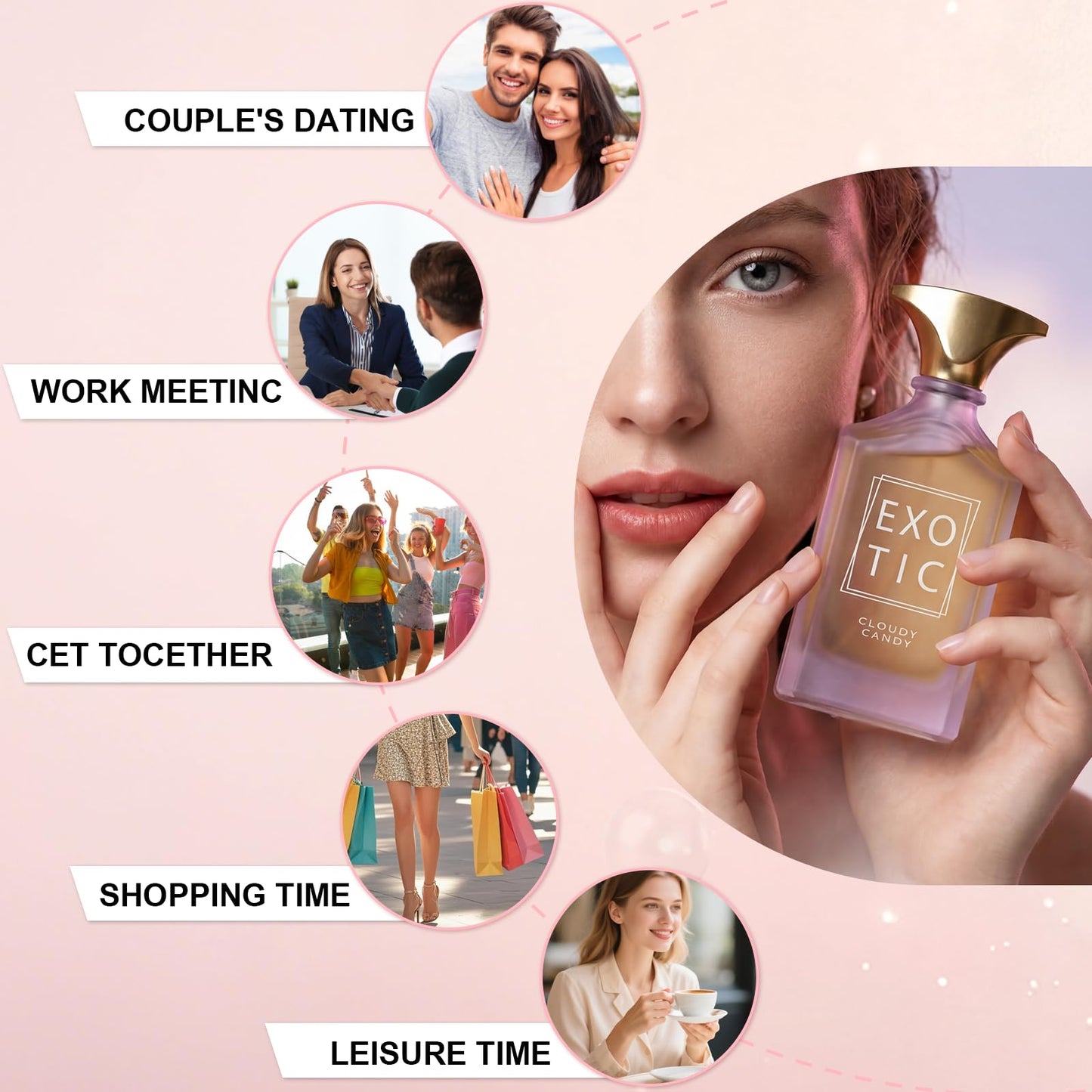 V.V.LOVE prive CLOUDY CANDY Eau de Parfum Sweet Vanilla and Rock Sugar Fragrance Irresistibly Cozy, Delightful Perfume for Women 3.4 oz/100 ml