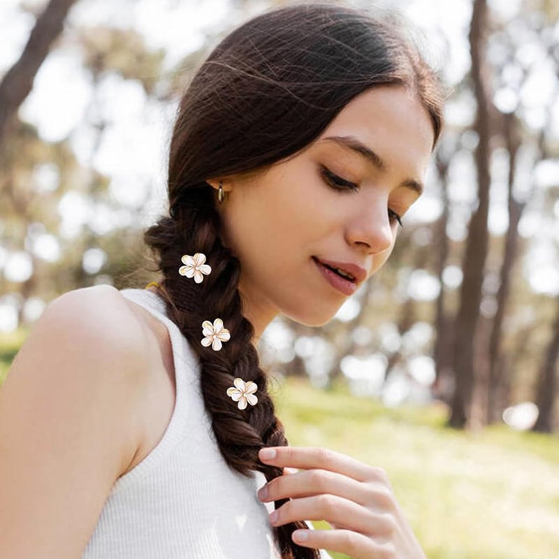 Mini Crystal Flower Hair Claw Clips - 40 Pack Floral Barrettes for Women & Girls | 2cm Size