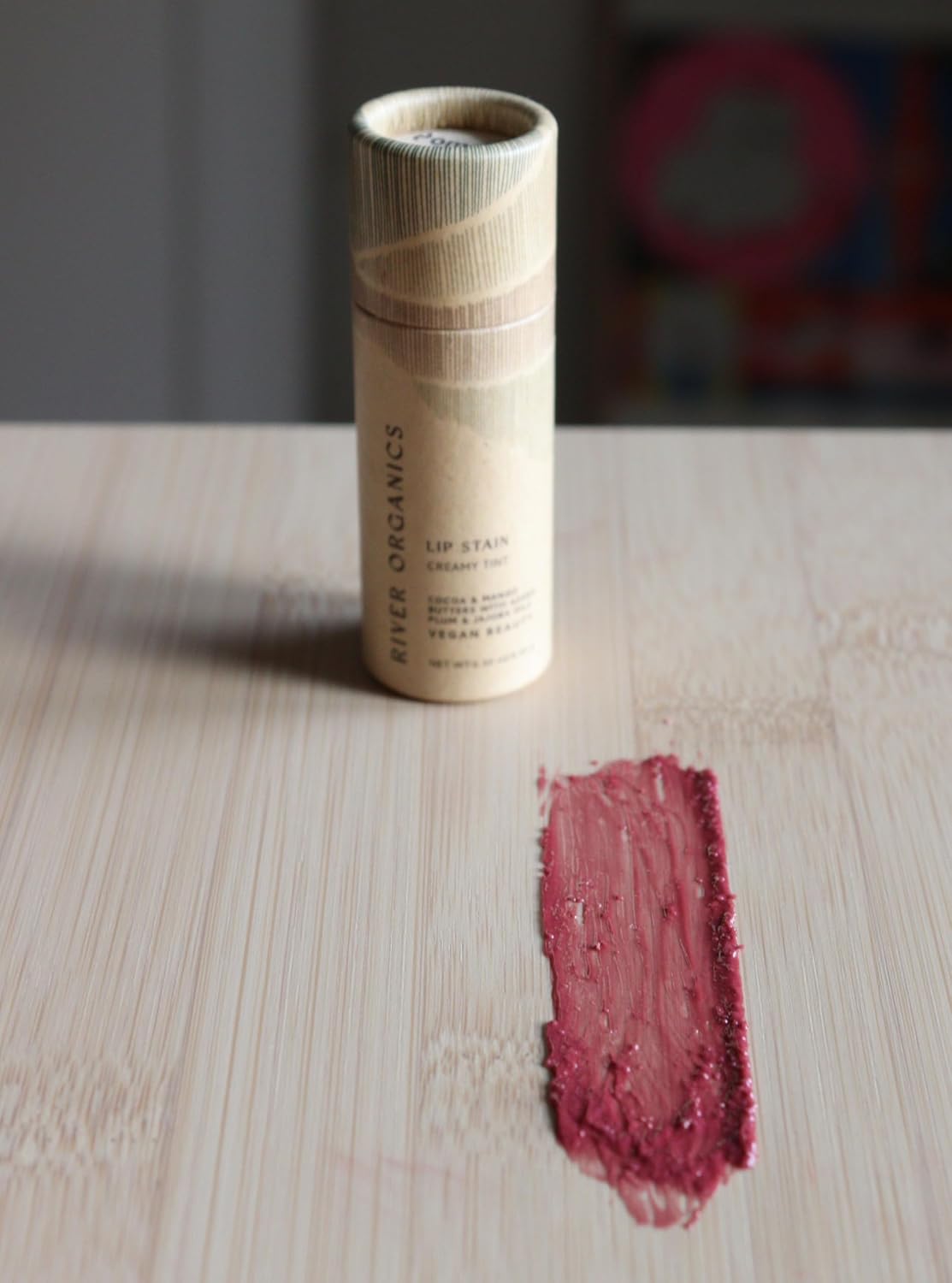 Organic Lip Stain - Zero-Waste Vegan Formula, Long-Lasting Color in Fig | 0.30 oz / 8.45 g