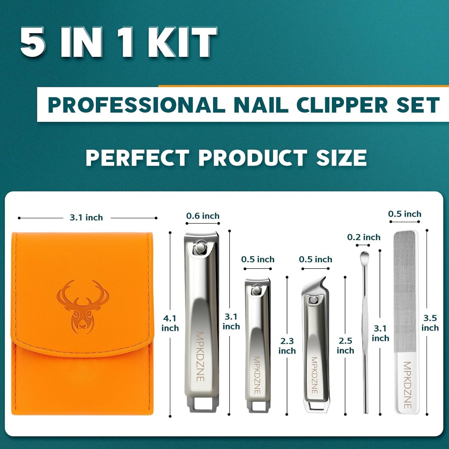 Nail Clippers Set, Fingernail and Toenail Clipper Cutters Kit