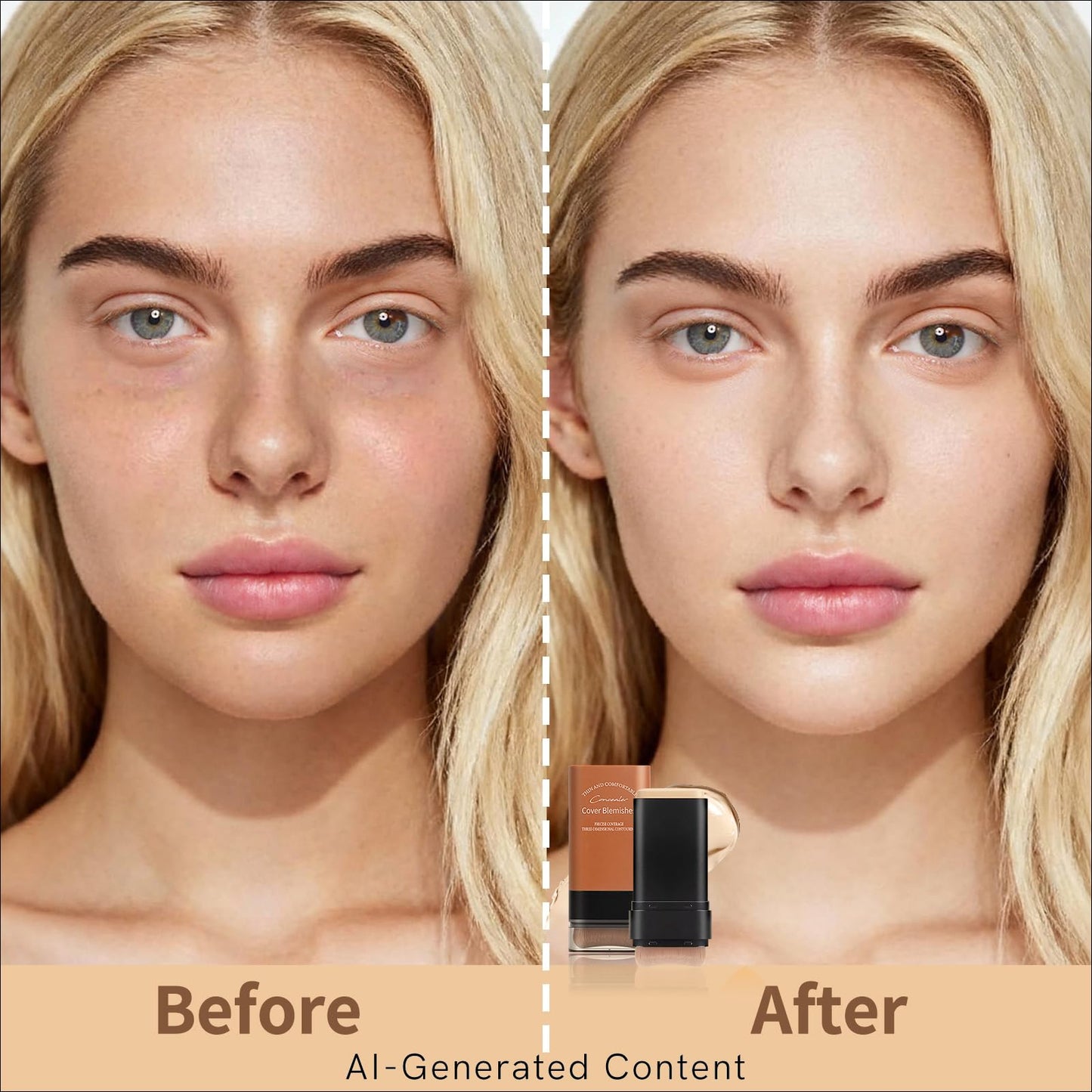 Full Coverage Foundation Stick with Contour Brush, Waterproof & Long-Lasting Foundation Makeup, Buildable Concealer Stick for All Skin Types, Lightweight Daily Natural Matte Finish for Beginners