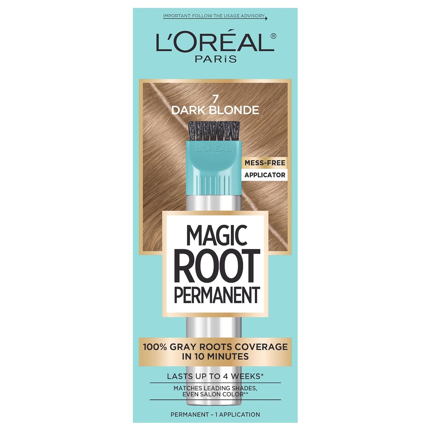 L'Oreal Paris Magic Root Hair Color Kit - 100% Gray Coverage in 10 Minutes | Dark Brown (2 Count)