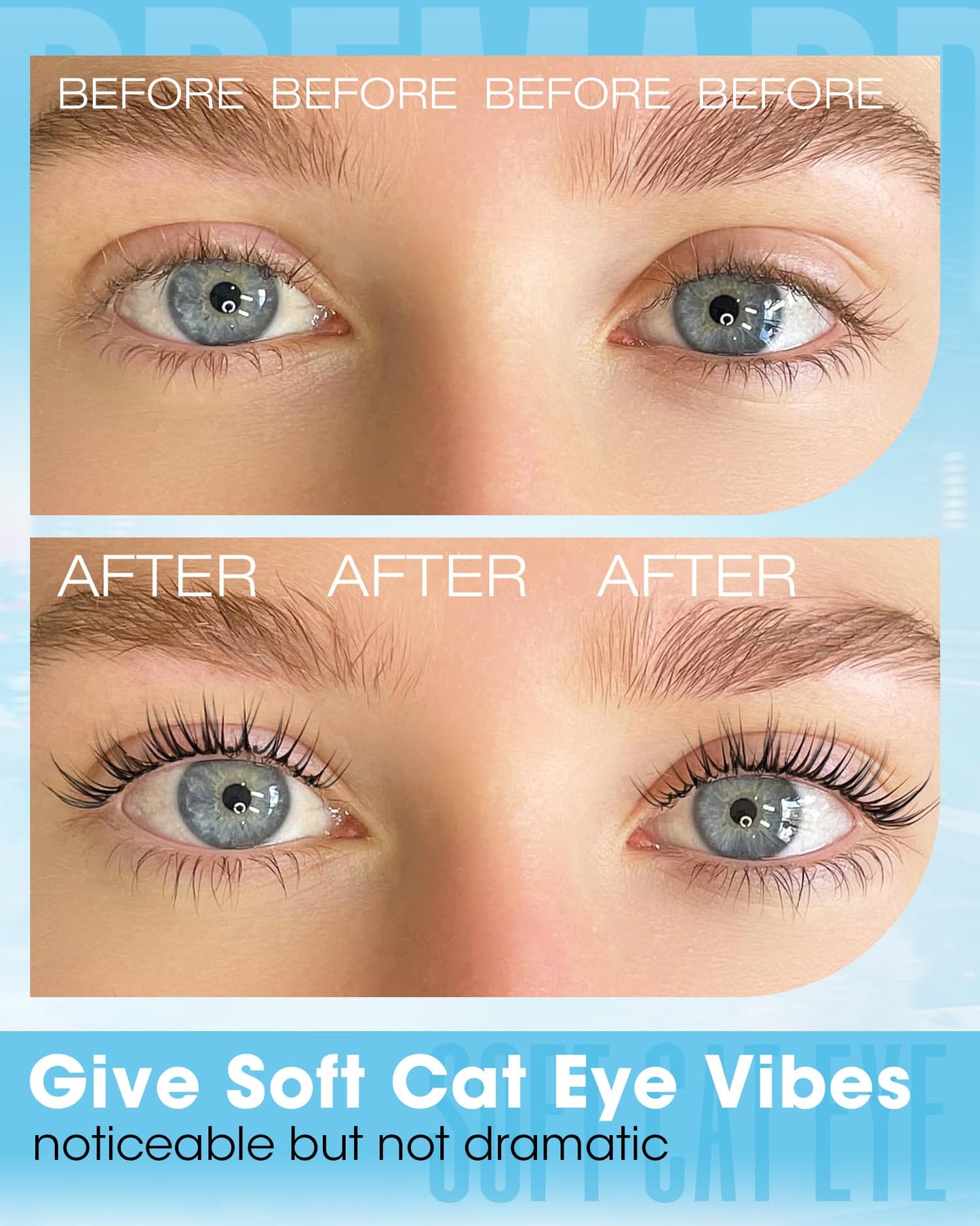 Wet Lash Clusters 9-10-11MM Wispy Cluster Eyelash Extensions Realistic Look Cluster Lashes with CC Curl & Clear Band & Spikes Effect, for Sleek, Glossy and Mascara-Like Finish