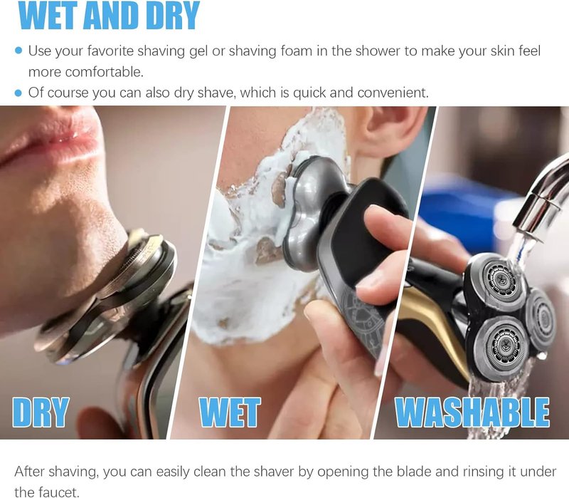 SH60 Replacement Shaver Heads Compatible with Philips Norelco Series 6000, Replacement Blades Compatible with Philips Electric Shaving Series 6000