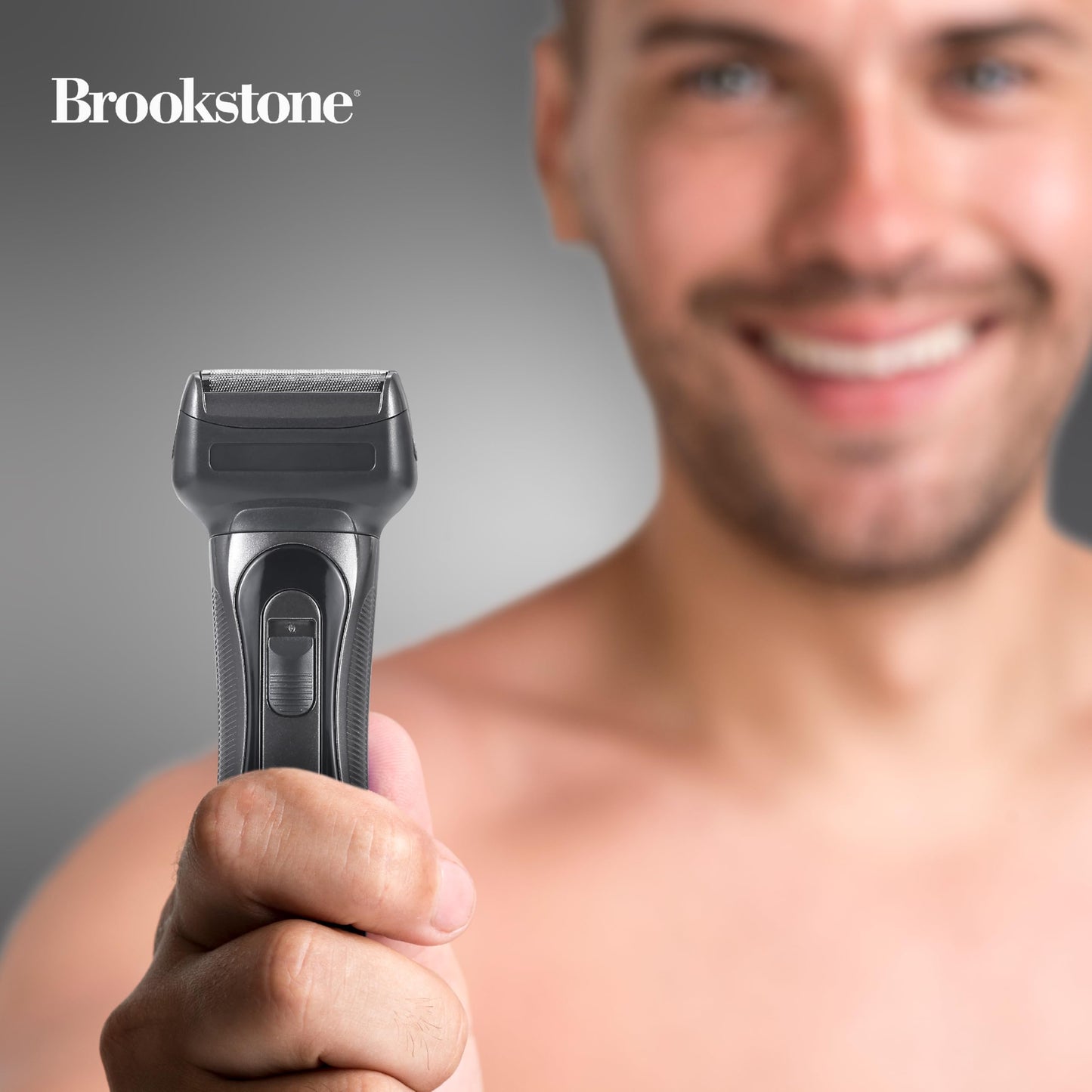 Brookstone - Electric Razor for Men, Foil Shaver, Precision Foil Blades, Comfortable Close Shave, Professional Quality (Black)