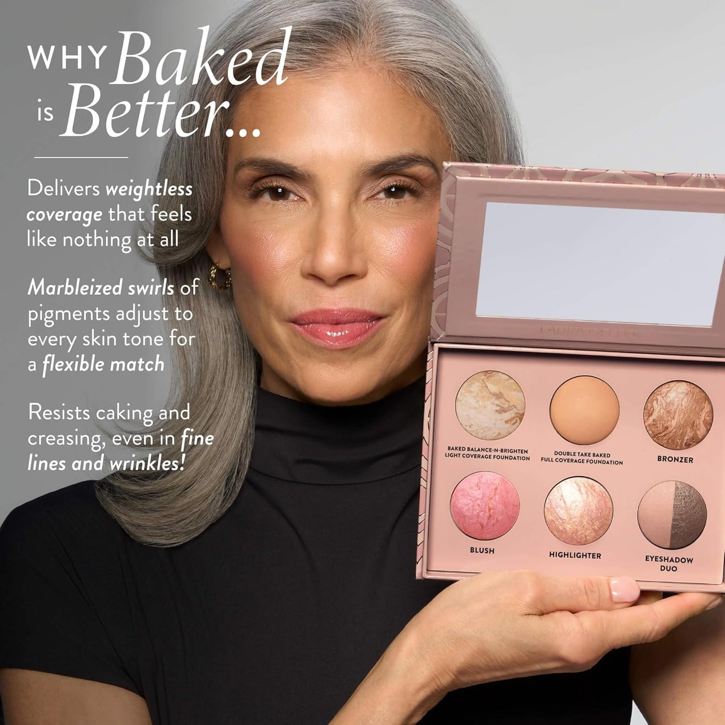 Laura Geller Baked Icons Complete Face Palette - All-in-One Makeup for Mature Skin | Porcelain Finish