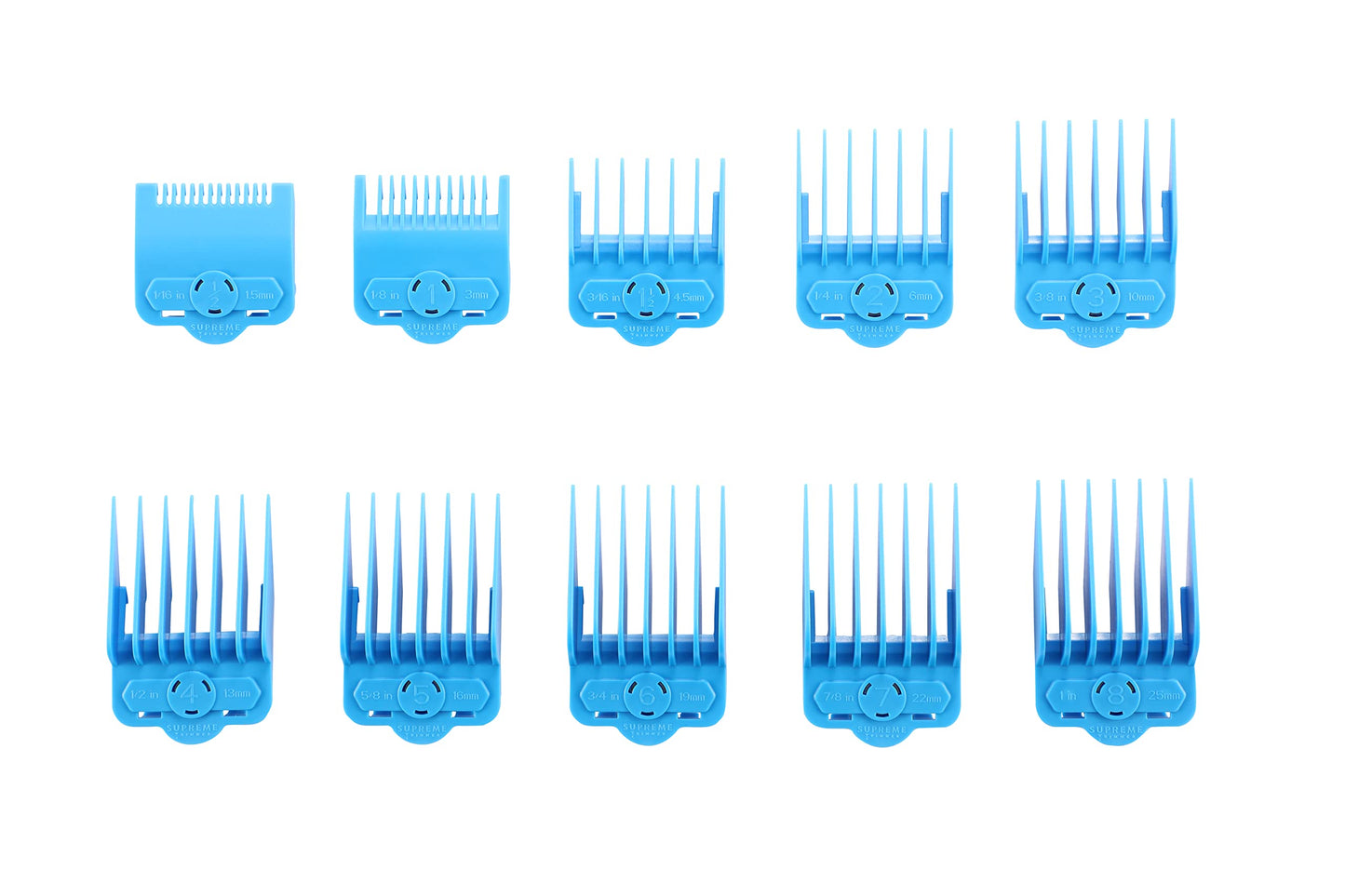 Supreme Trimmer Magnetic Guide Combs for Clippers | CMG100 Hair Clipper Guards, 10 Cutting Lengths | Blue