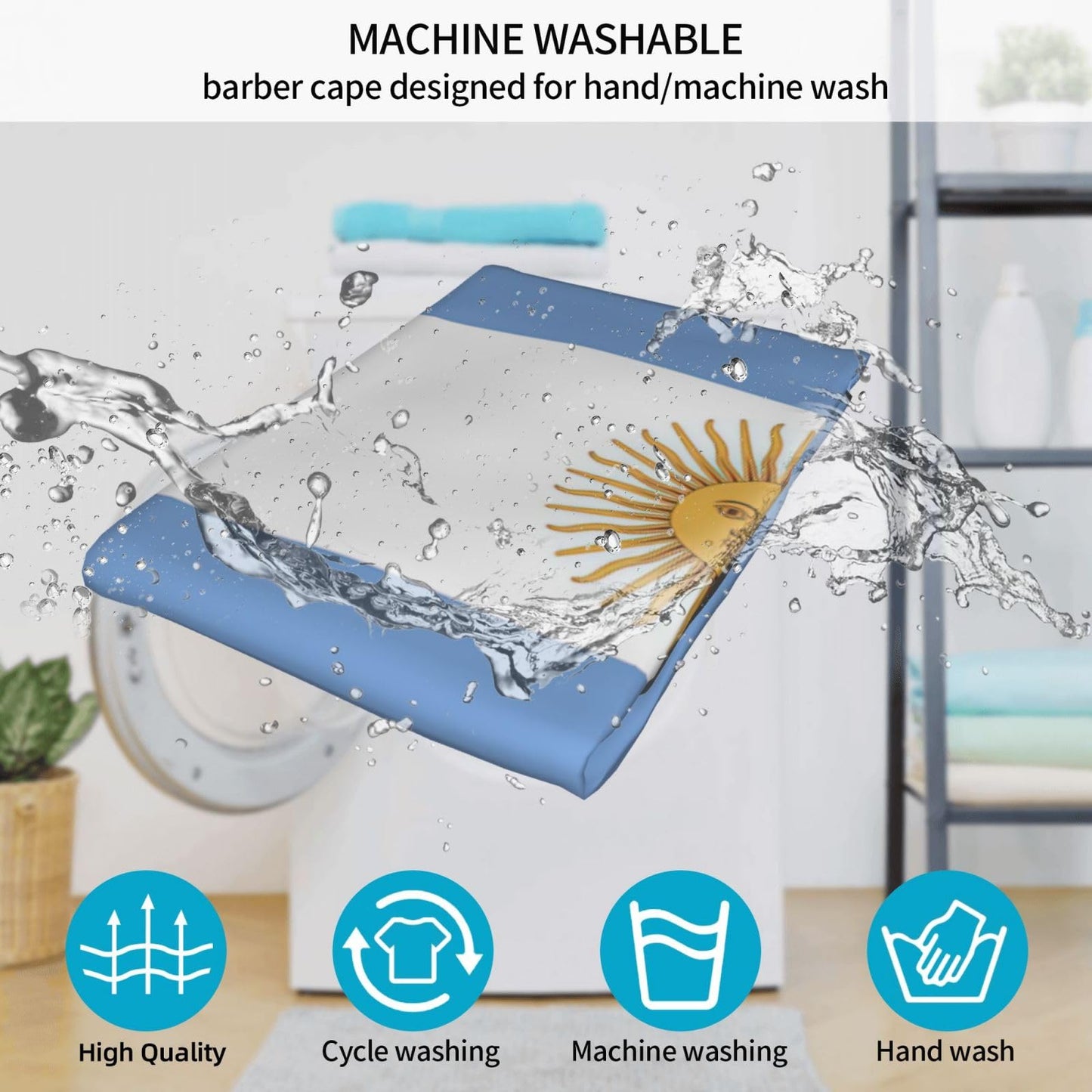 Argentina Flag Hair Cutting Barber Cape Hair Salon and Dyeing Styling Cloth for Women/Men